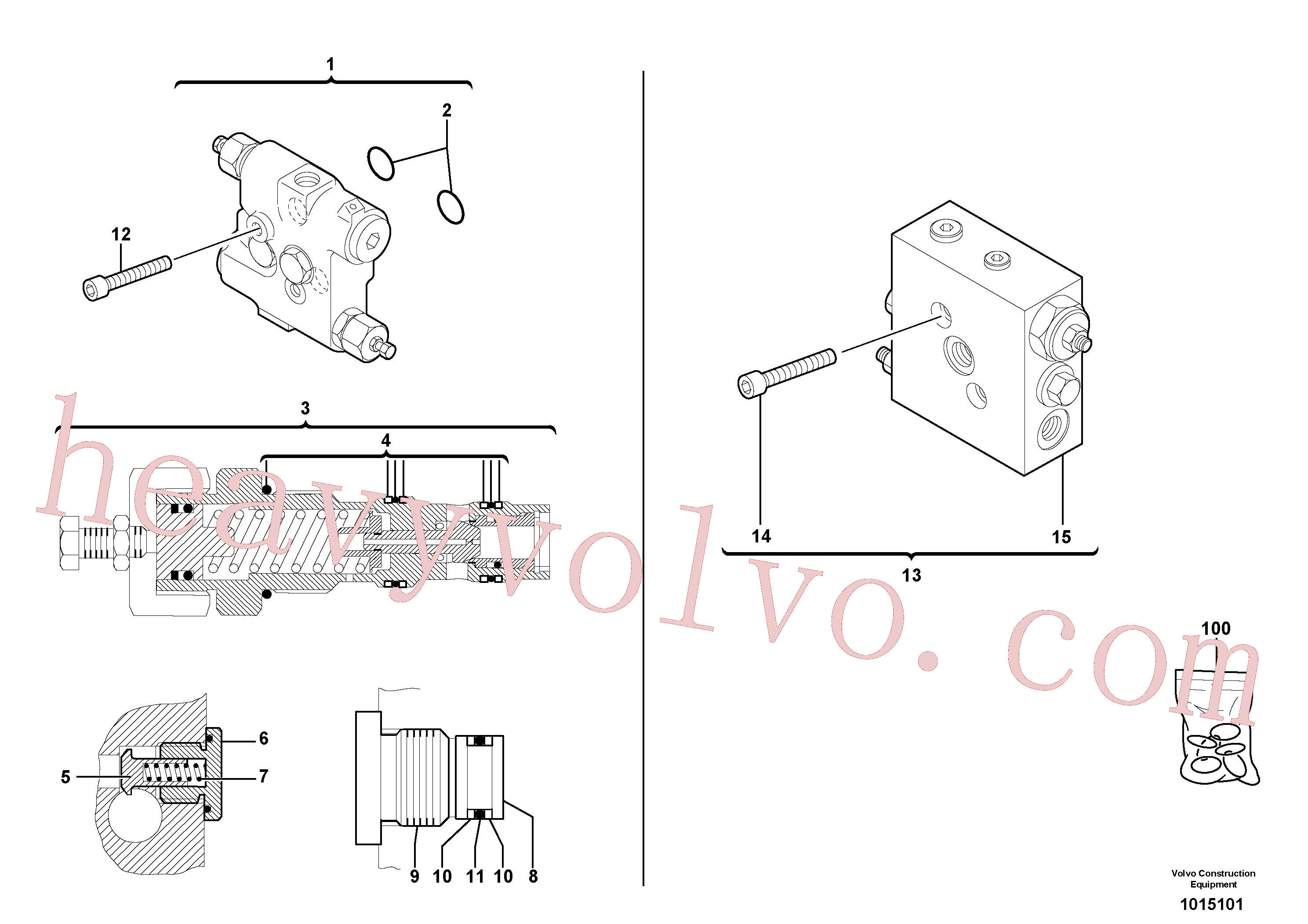 VOE11710755 for Volvo Balancing valve ( slewing )(1015101 assembly)