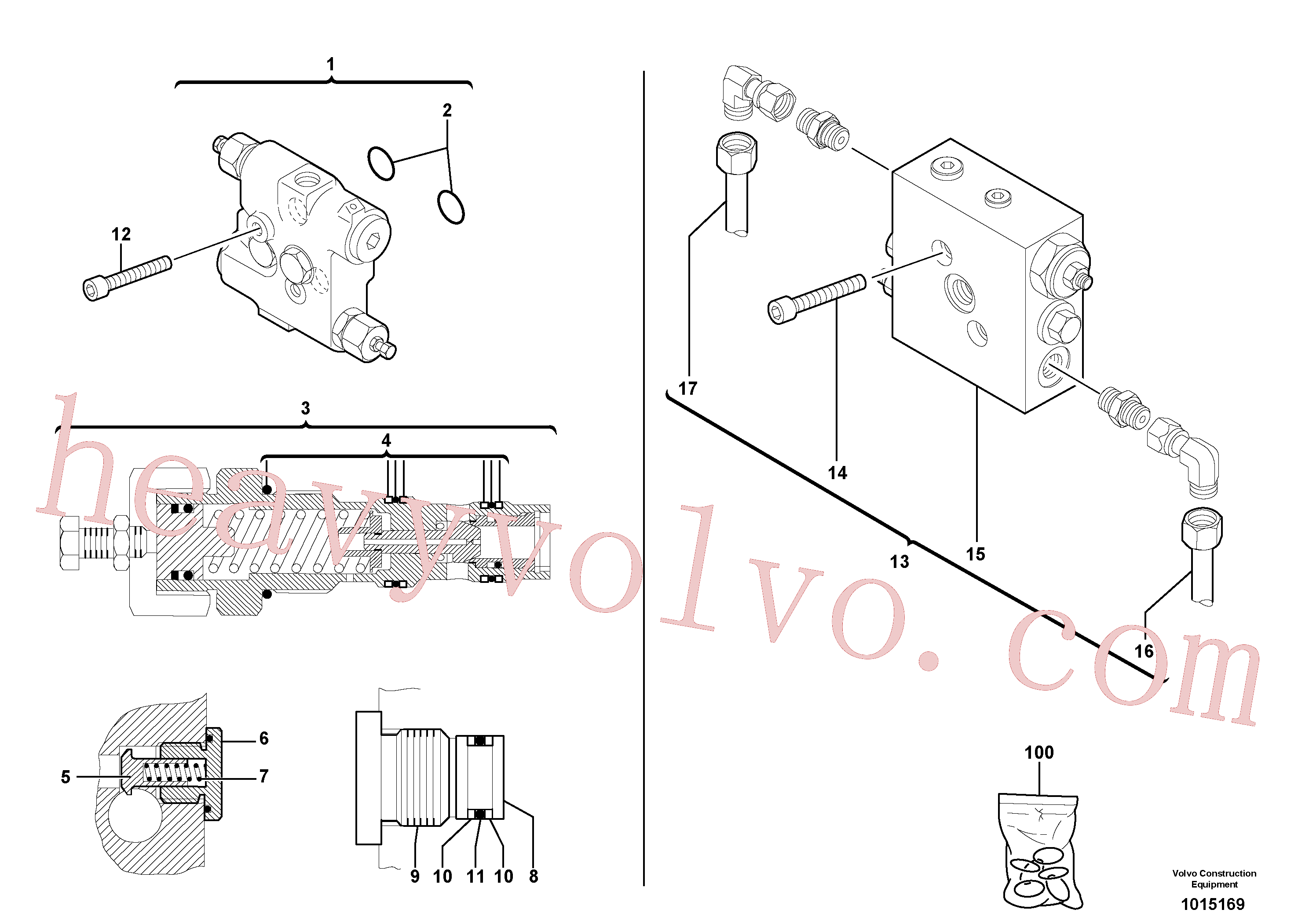 VOE11710755 for Volvo Balancing valve ( slewing )(1015169 assembly)