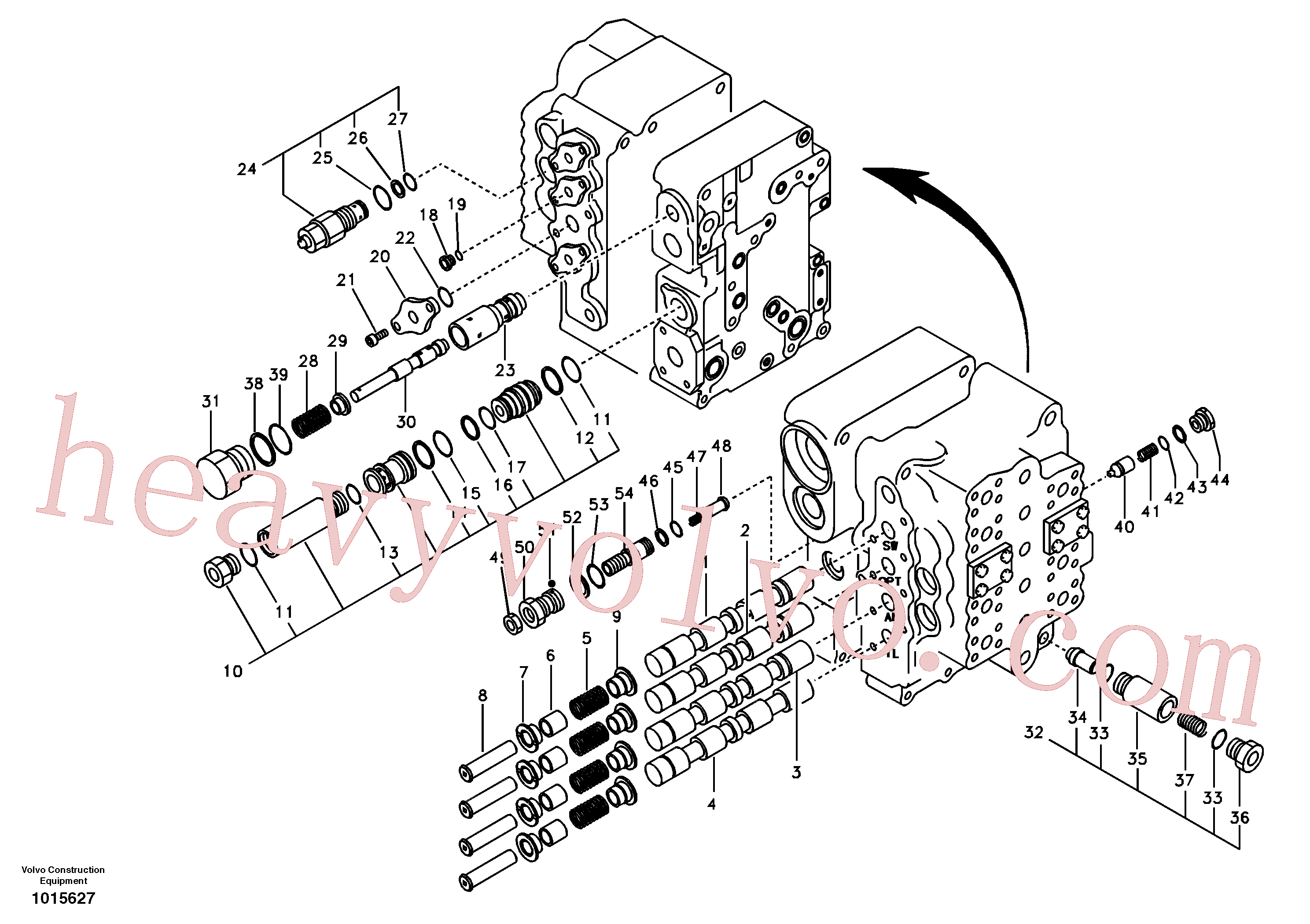 VOE14501813 for Volvo Main control valve, swing and option and dipper arm and travel Lh(1015627 assembly)