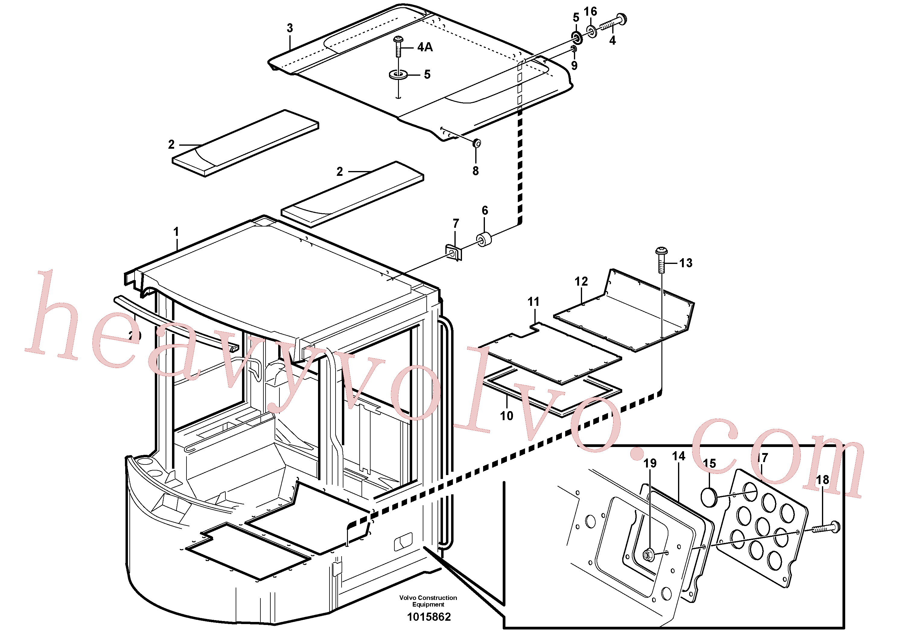 VOE930428 for Volvo Cab body: roof and floor panel.(1015862 assembly)