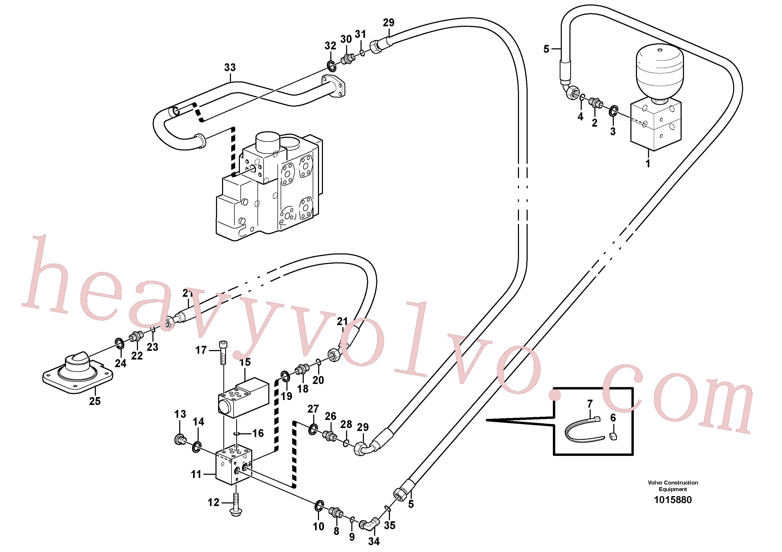 PJ5600208 for Volvo Differential lock, hydraulic line(1015880 assembly)