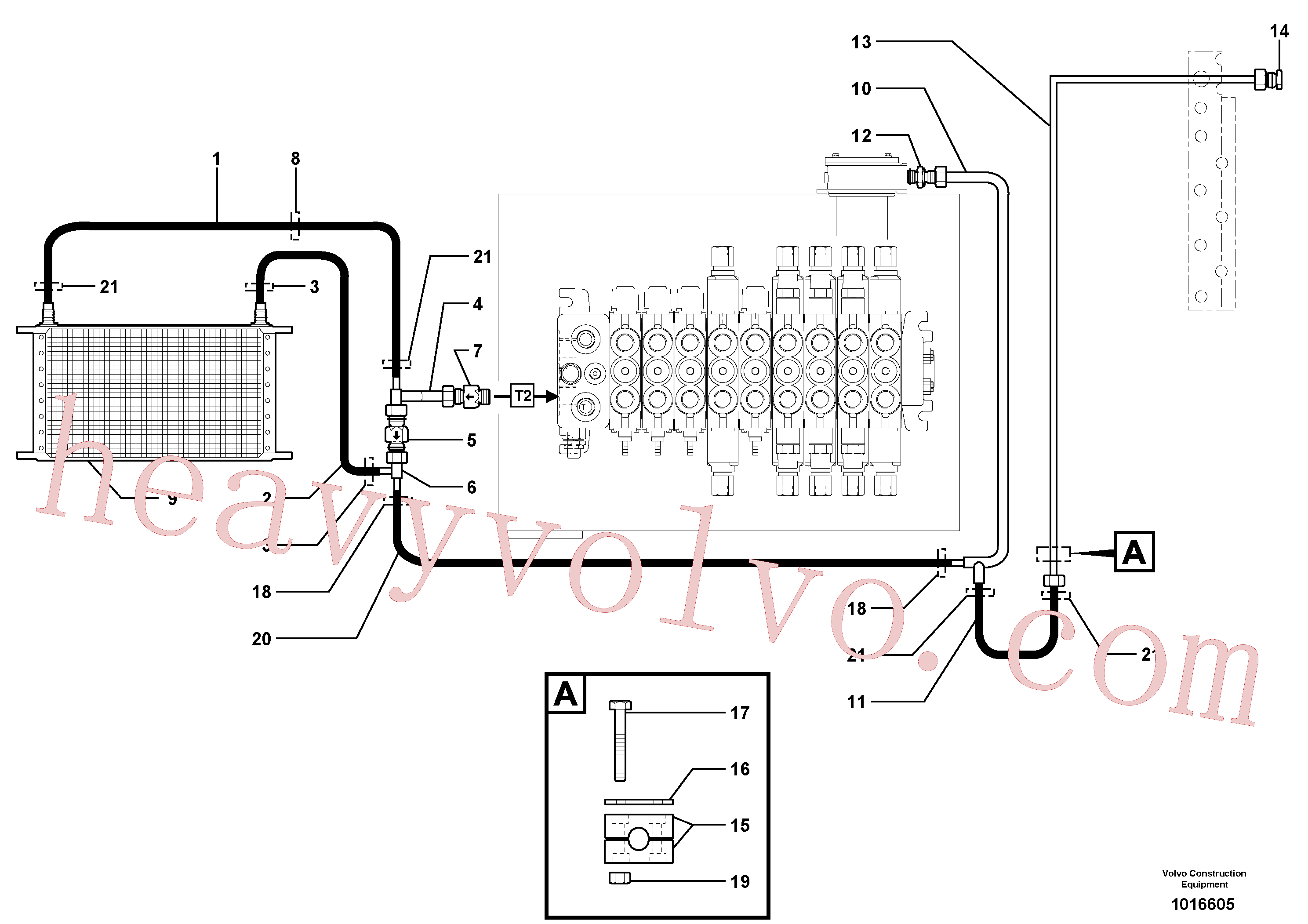 PJ4745001 for Volvo Hydr. circuit. ( Oil cooler )(1016605 assembly)