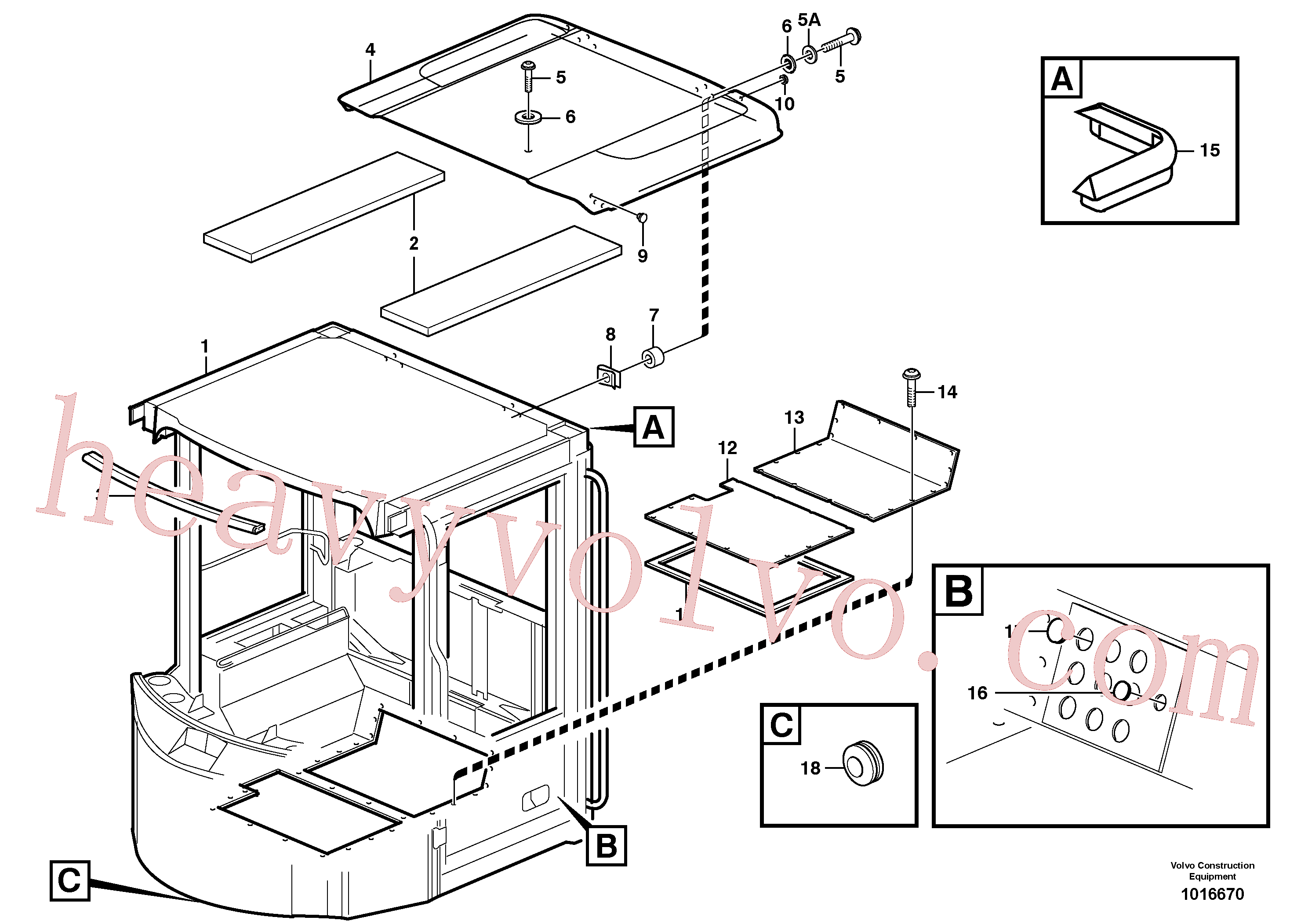 VOE930428 for Volvo Cab body, roof and floor panel, Cab body, roof- and floor panel(1016670 assembly)