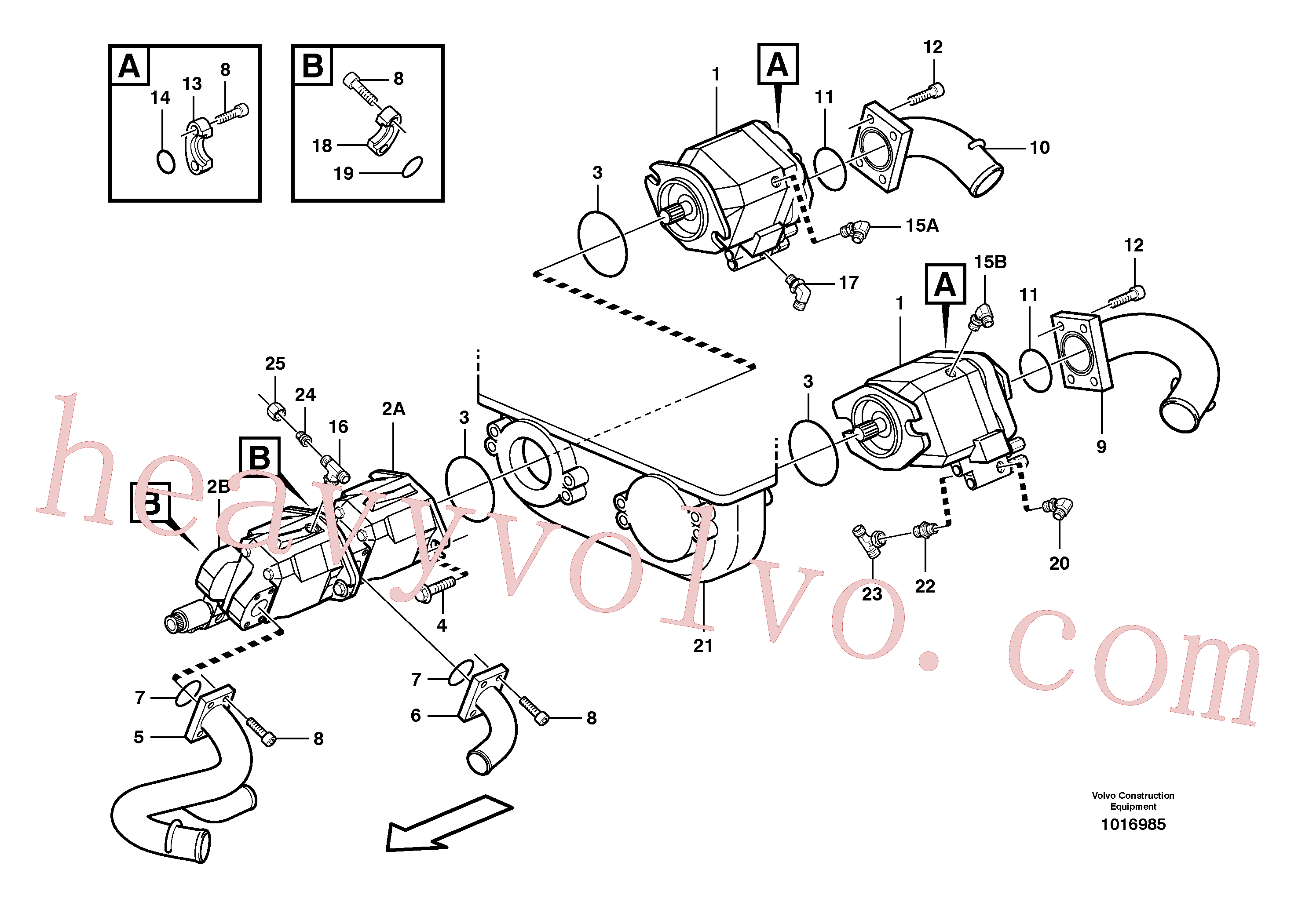 VOE14023266 for Volvo Hydraulic pump with fitting parts(1016985 assembly)