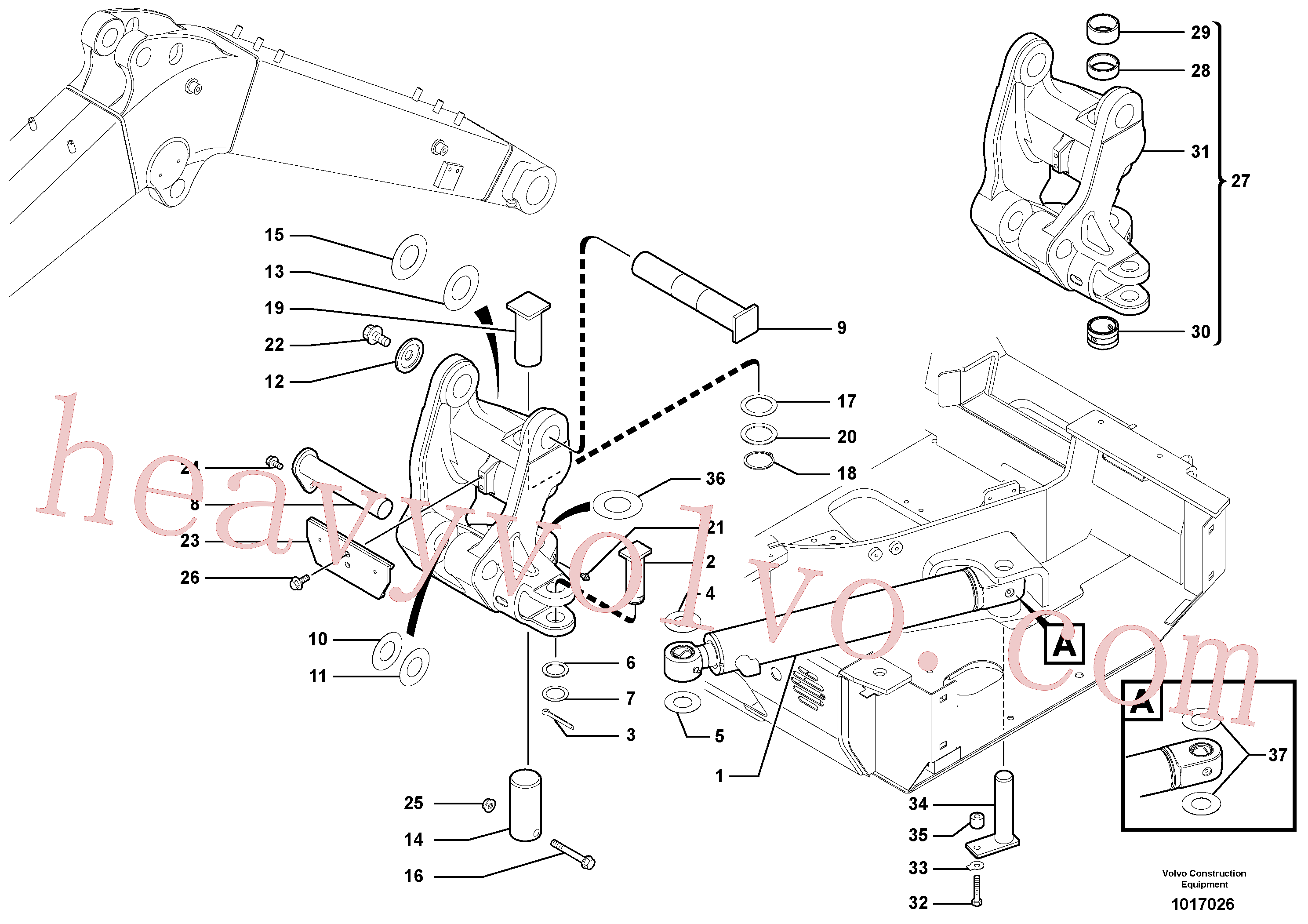 PJ5540094 for Volvo Pivot pin(1017026 assembly)