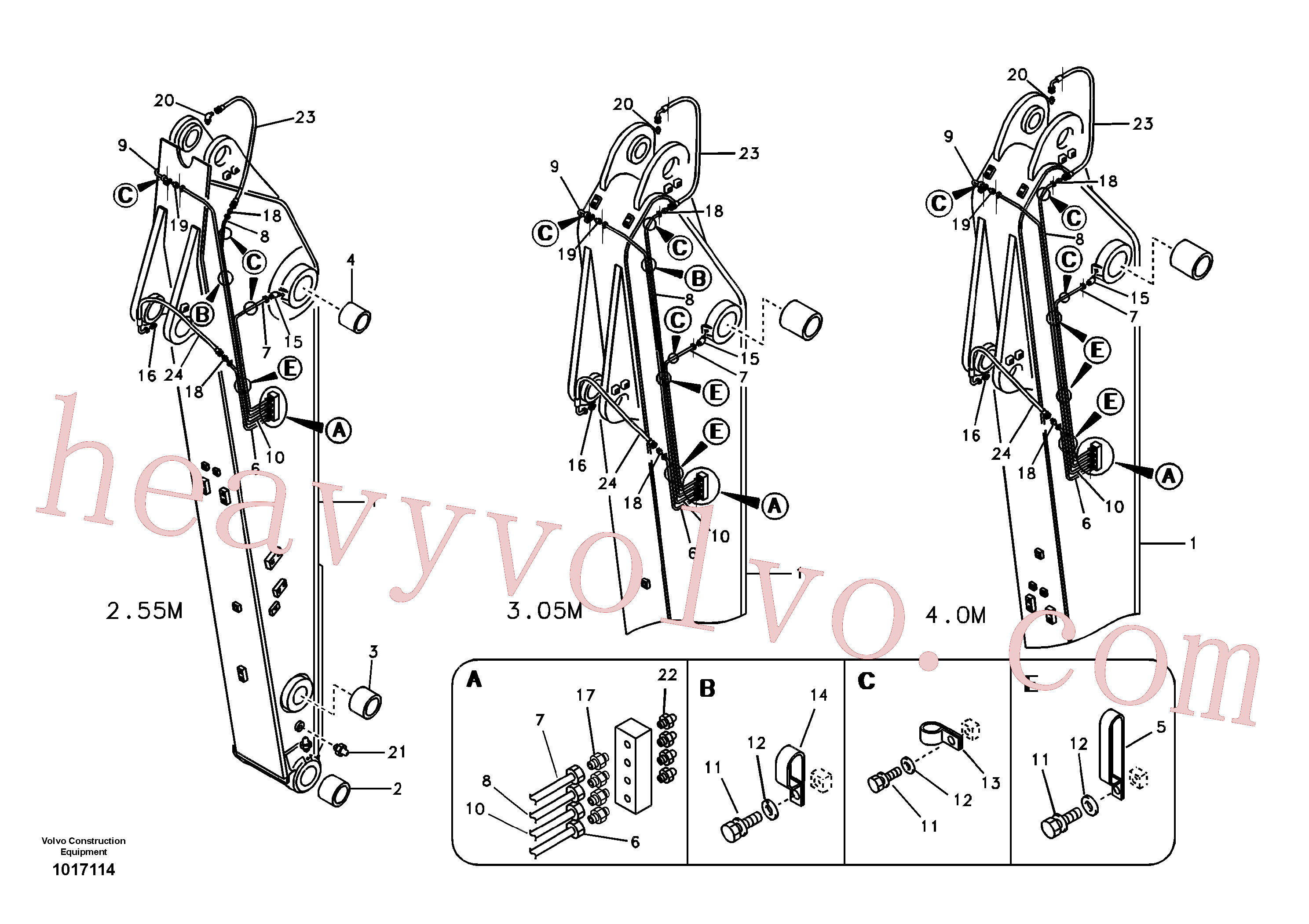 VOE14501757 for Volvo Dipper arm and grease piping with piping seat(1017114 assembly)