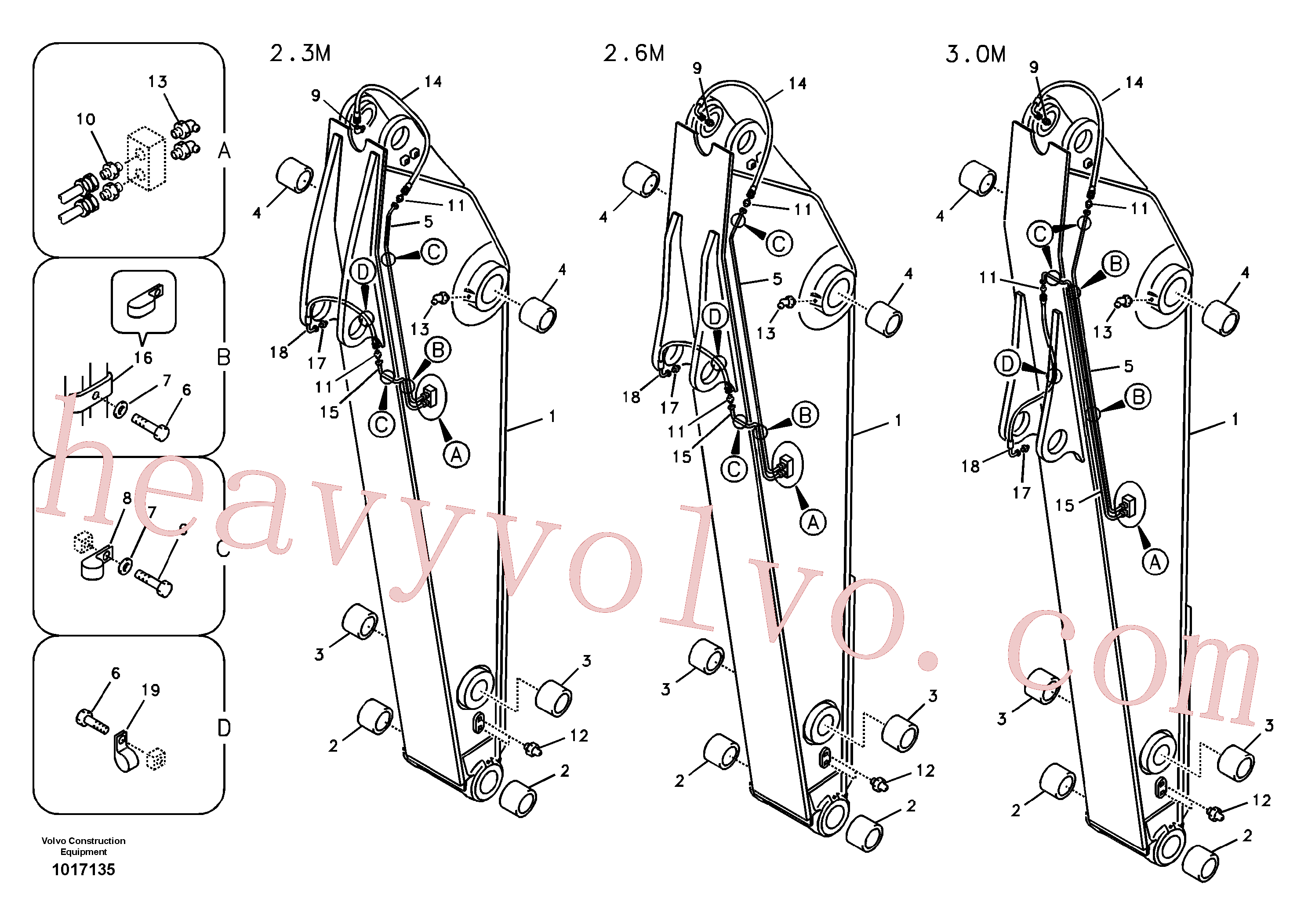 VOE14554618 for Volvo Dipper arm and grease piping with piping seat(1017135 assembly)