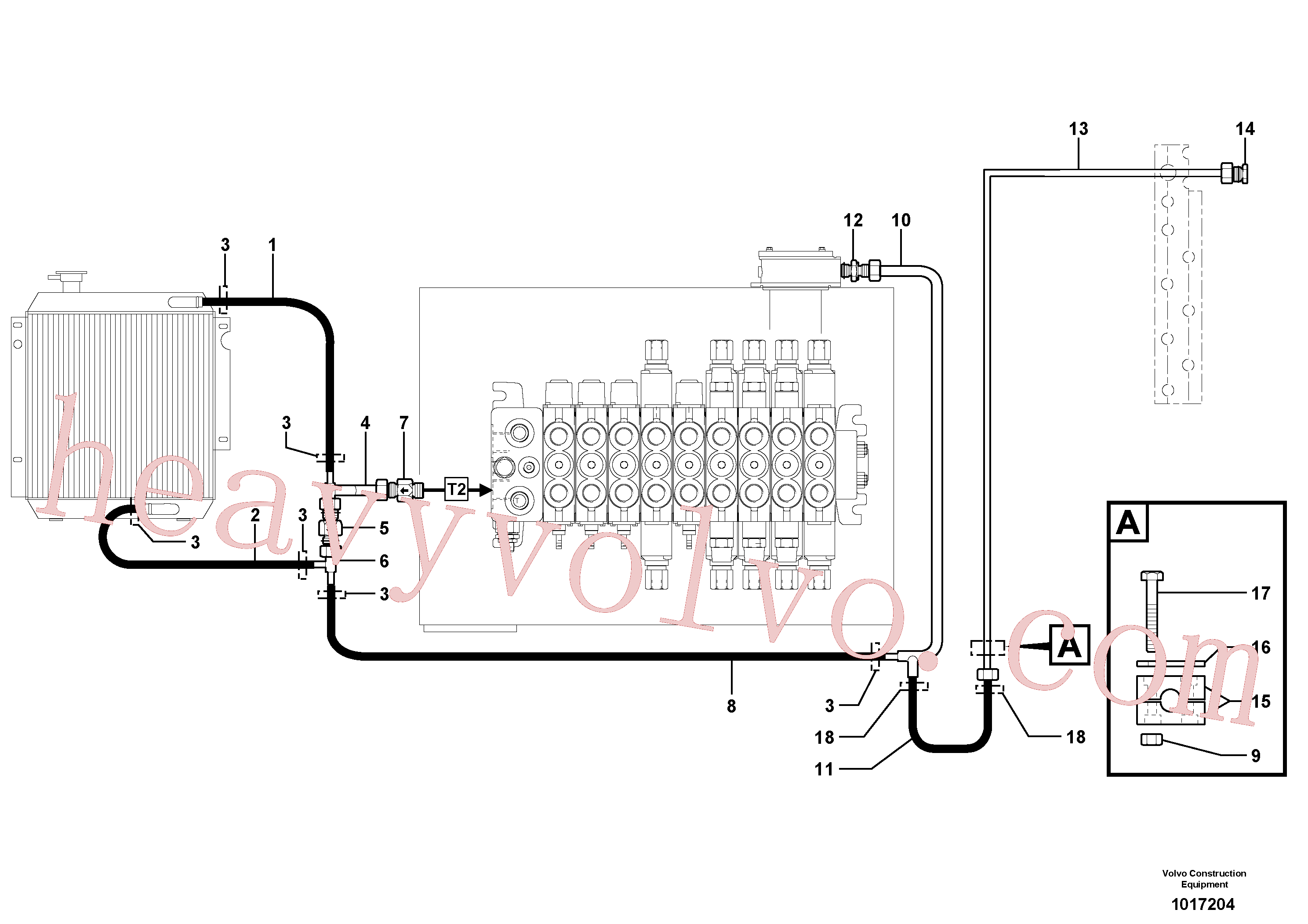 VOE11806247 for Volvo Hydr. circuit. ( Oil cooler )(1017204 assembly)