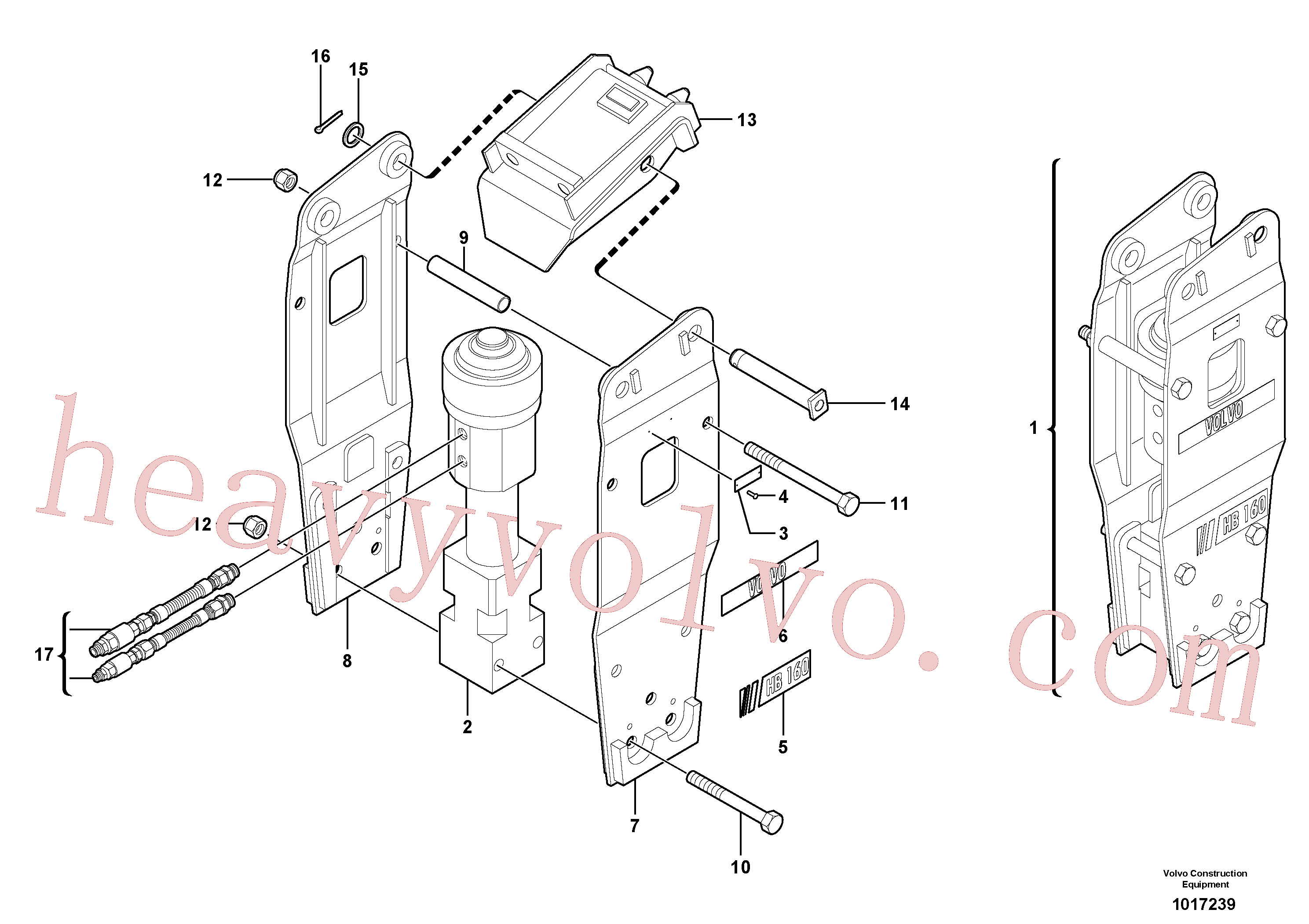 VOE11806204 for Volvo Hammer for Quickfit(1017239 assembly)