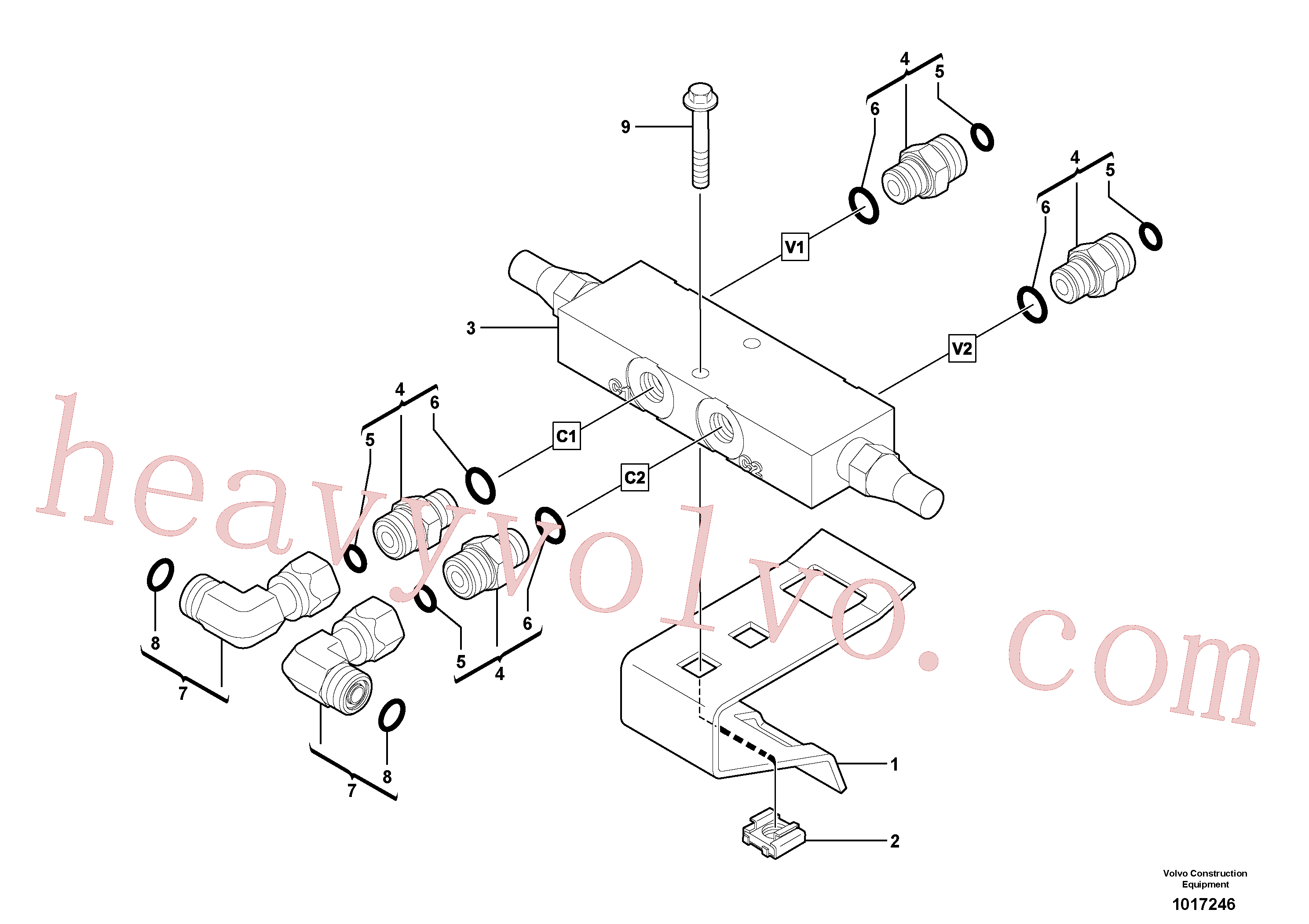 VOE11802194 for Volvo Balancing valve ( offset cylinder )(1017246 assembly)