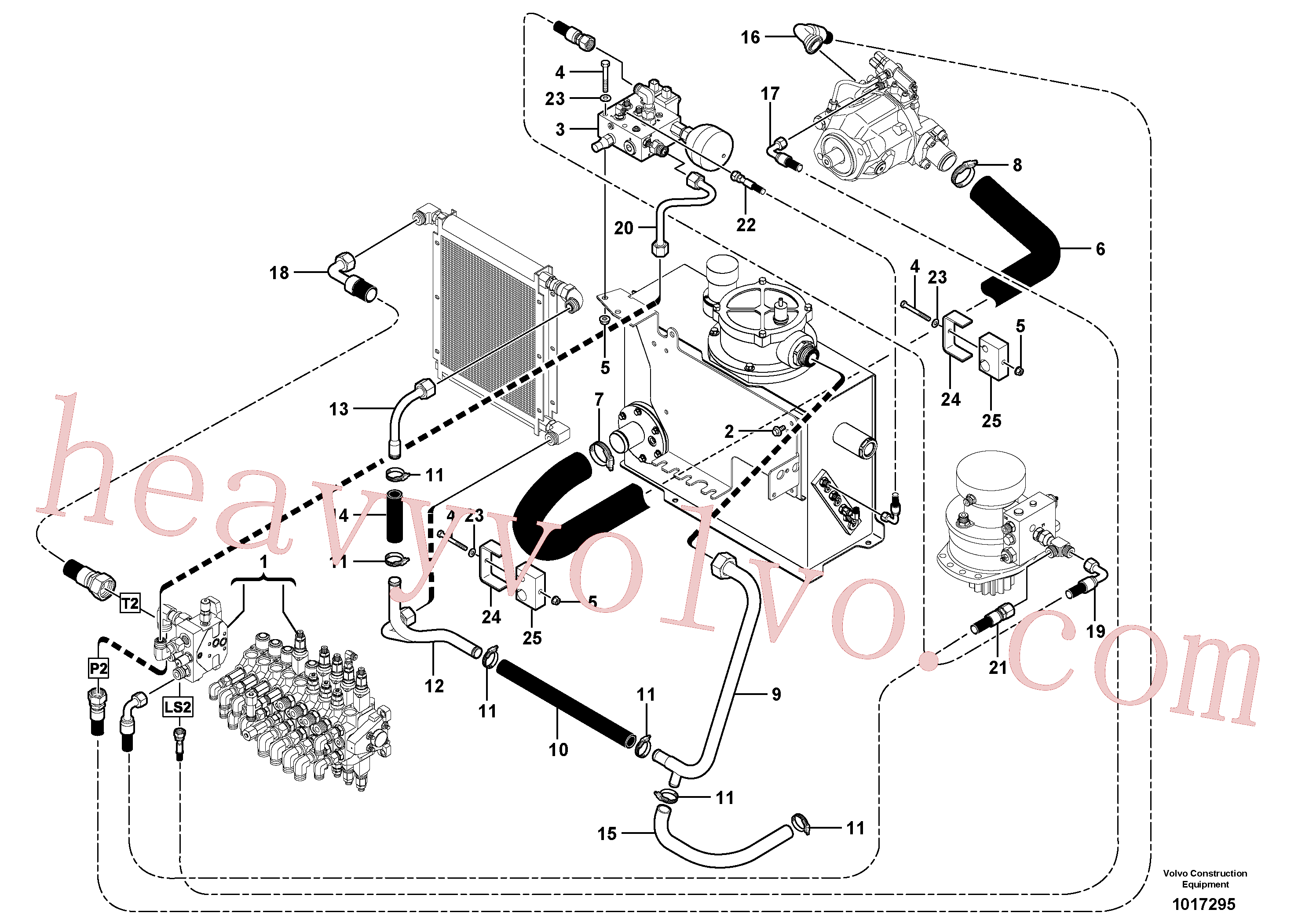 VOE937095 for Volvo Hydraulic system: feed-and suction line(1017295 assembly)