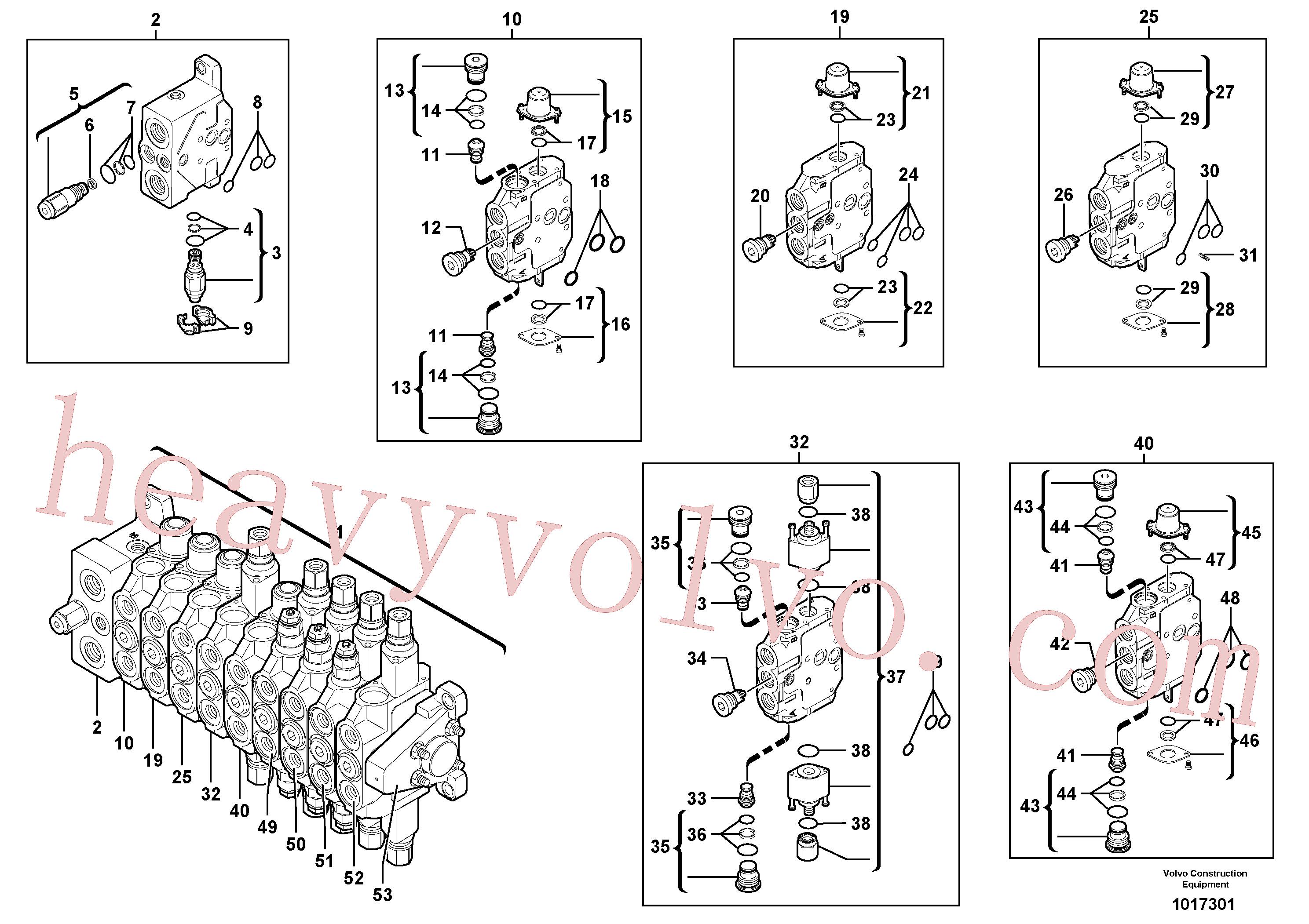 VOE11988341 for Volvo Control valve : 9 spools(1017301 assembly)