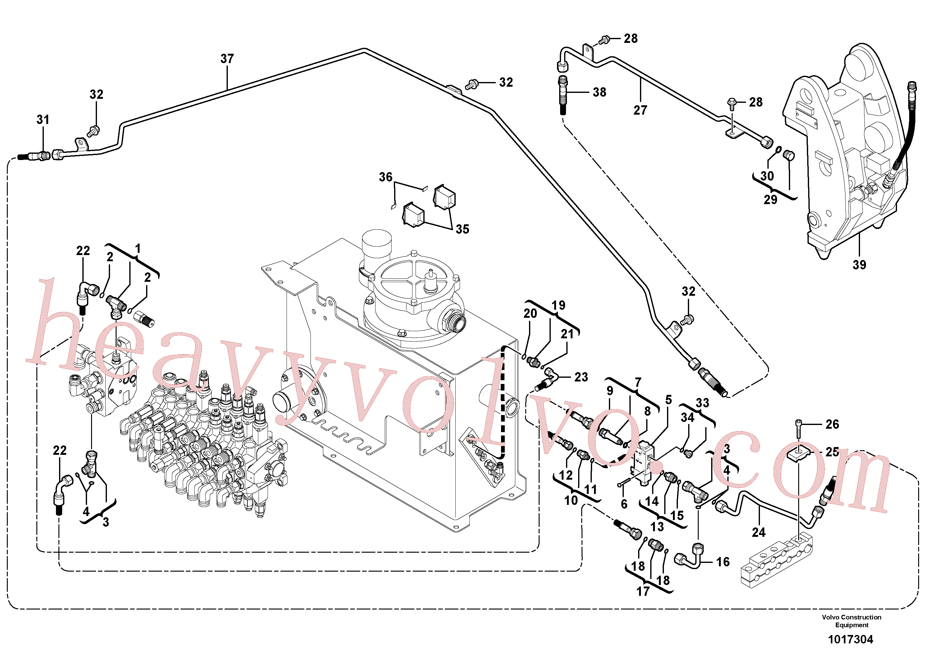 VOE11804128 for Volvo Hydraulic circuit ( snap-action attachment )(1017304 assembly)