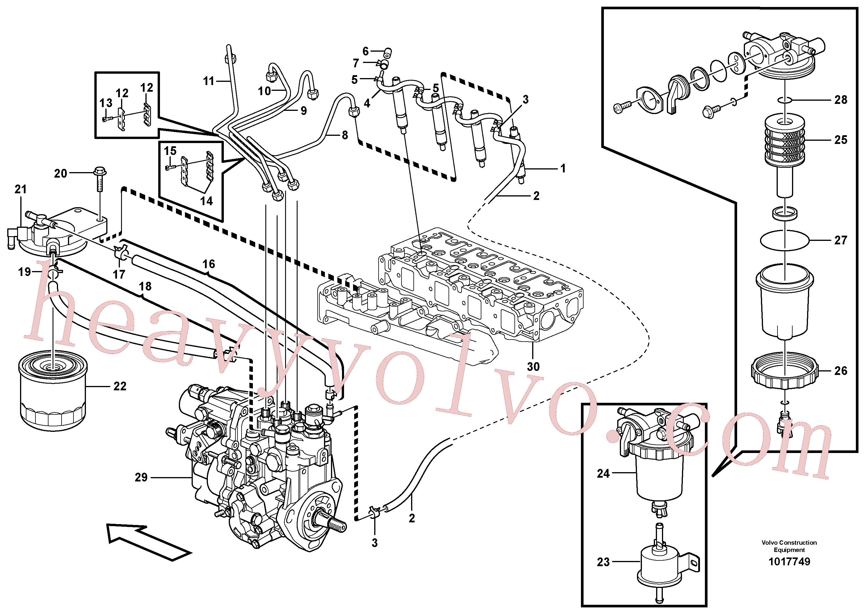 VOE990589 for Volvo Fuel lines and injectors(1017749 assembly)