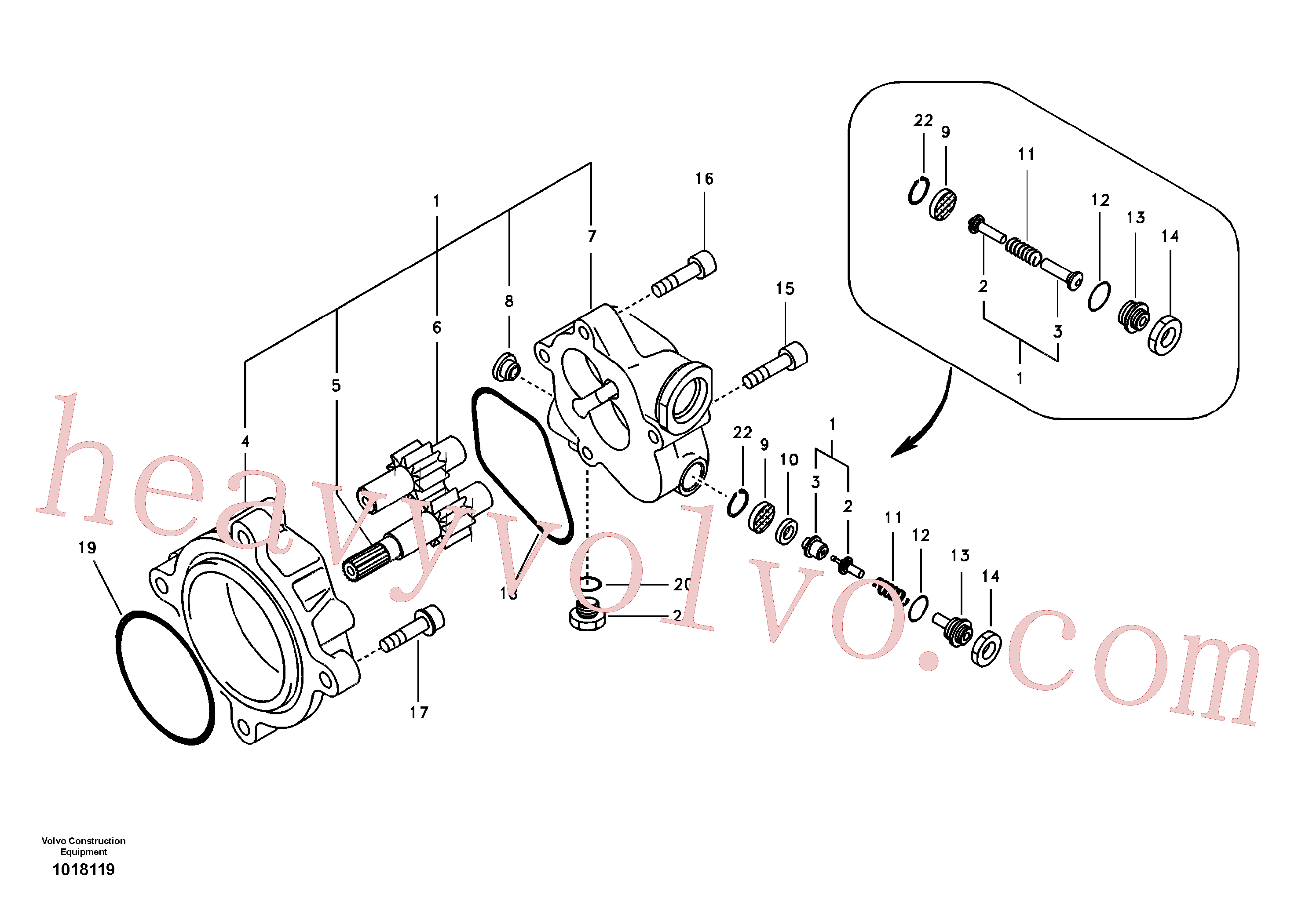 VOE14534037 for Volvo Hydraulic gear pump(1018119 assembly)