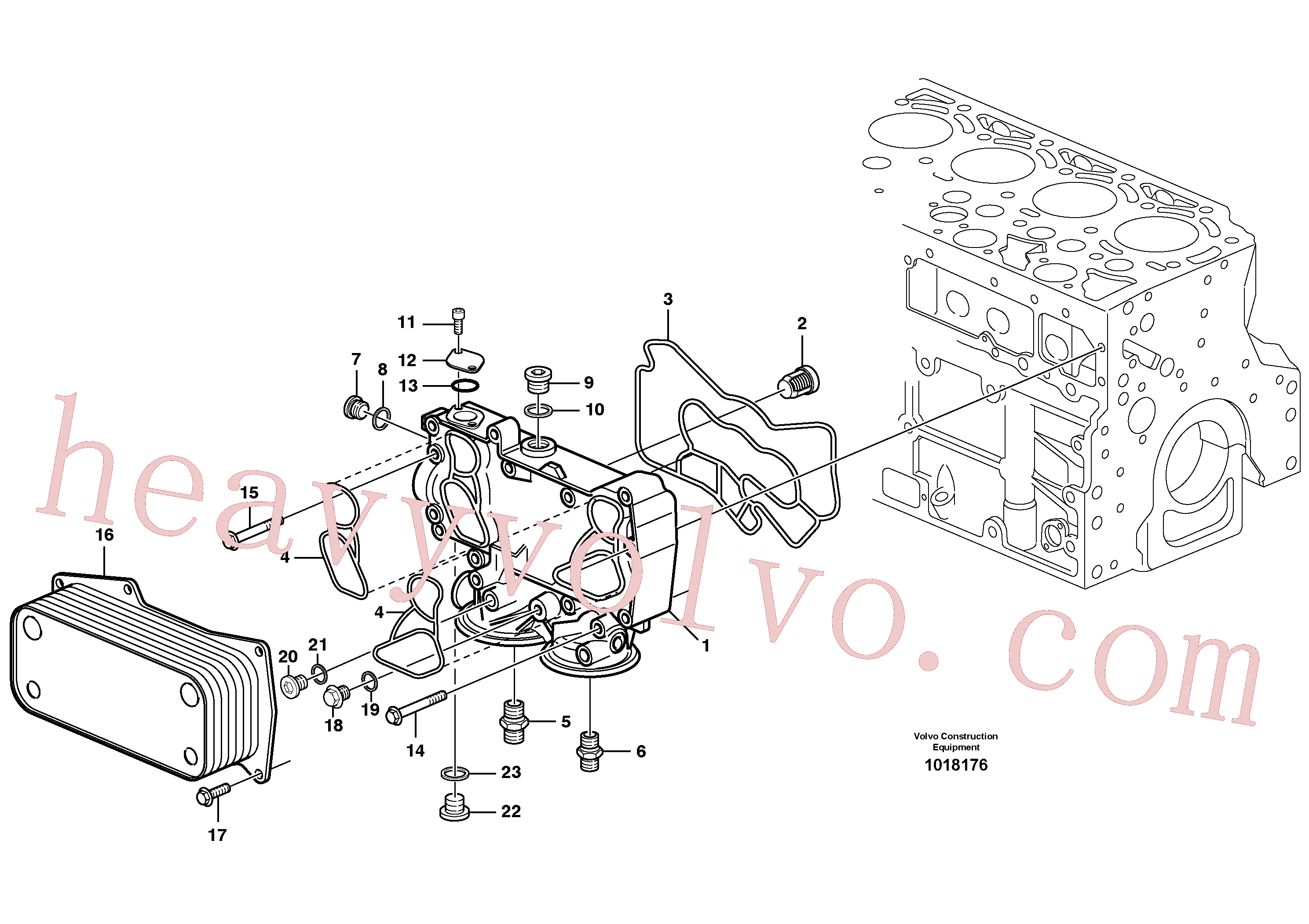 SA8320-03930 for Volvo Oil cooler(1018176 assembly)