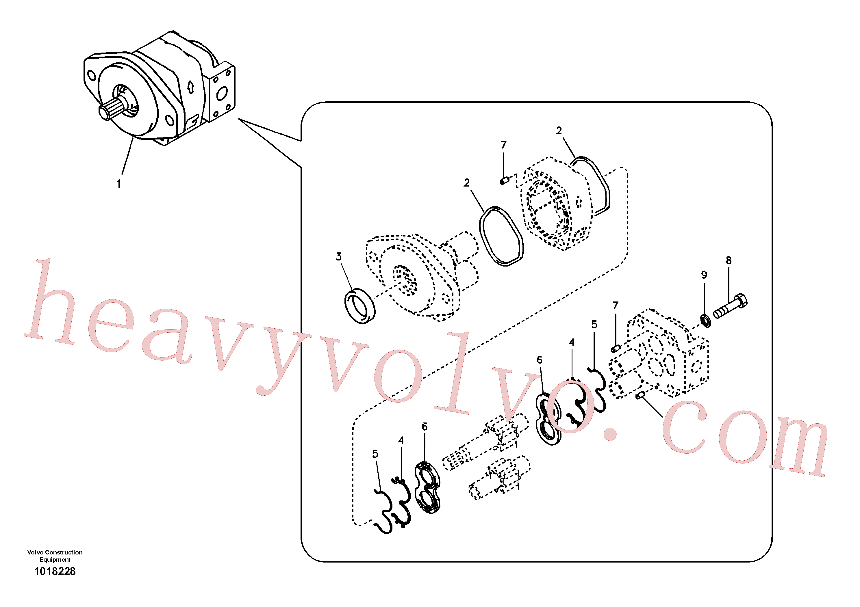 SA7218-00380 for Volvo Hydraulic gear pump for quickfit and rotator(1018228 assembly)