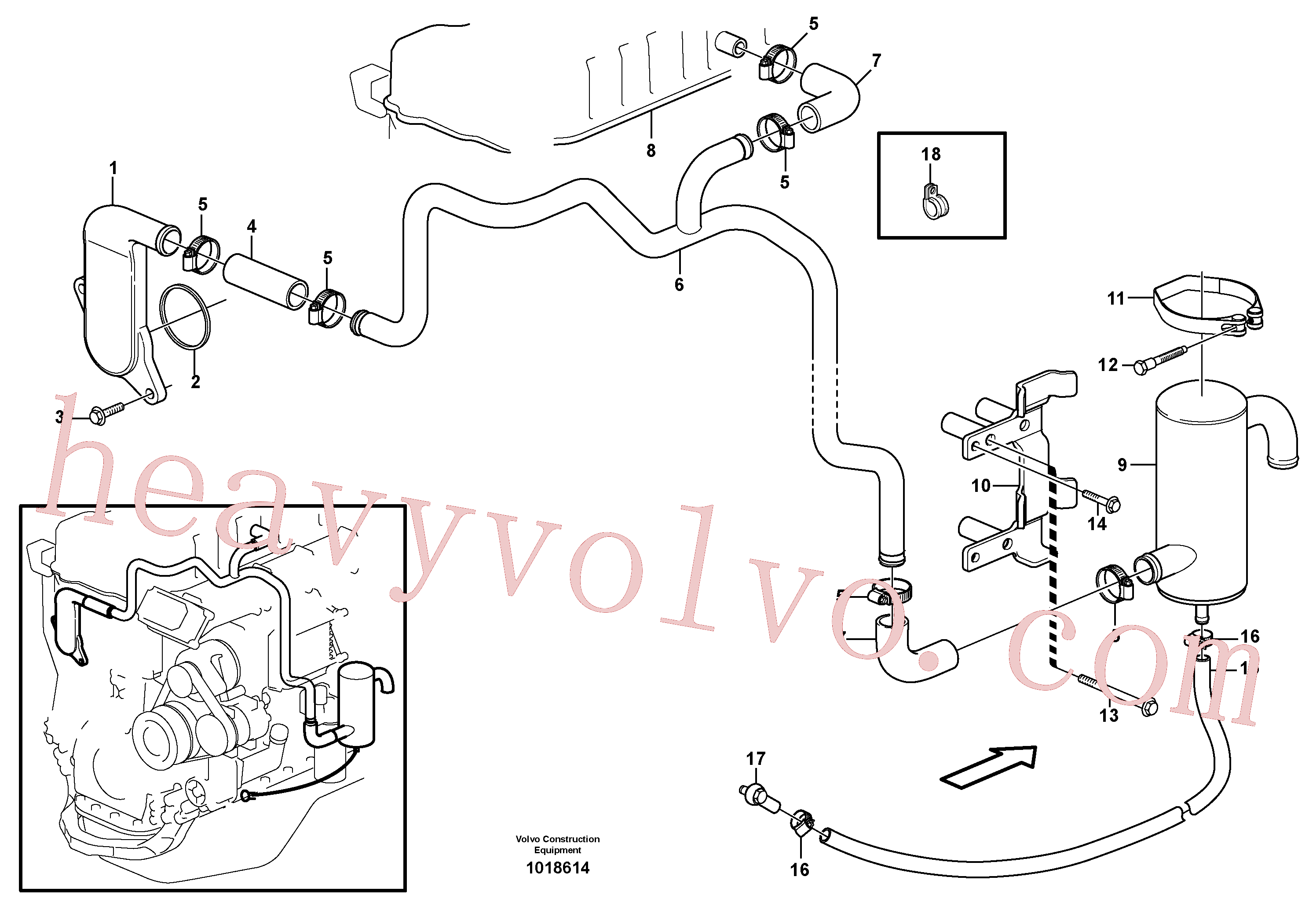 VOE1545257 for Volvo Crankcase ventilation(1018614 assembly)