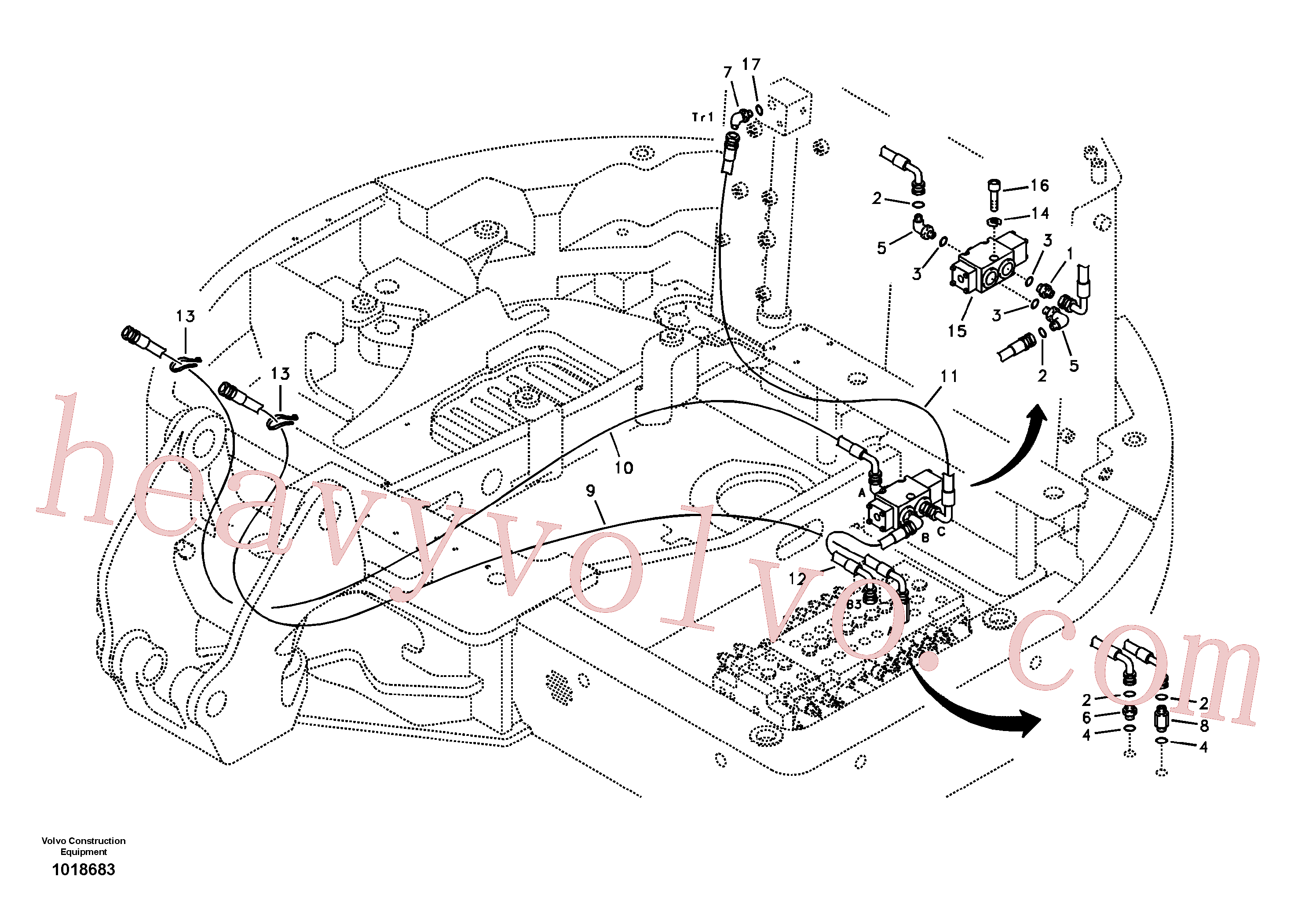 VOE14880468 for Volvo Servo hydraulics, hammer hydr. on base machine(1018683 assembly)