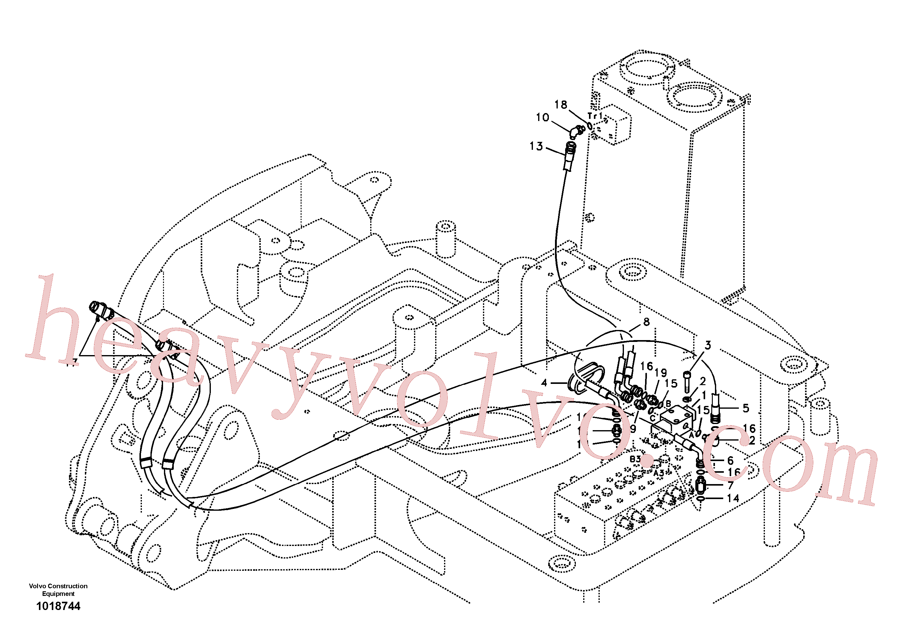 VOE14880468 for Volvo Servo hydraulics, hammer hydr. on base machine(1018744 assembly)