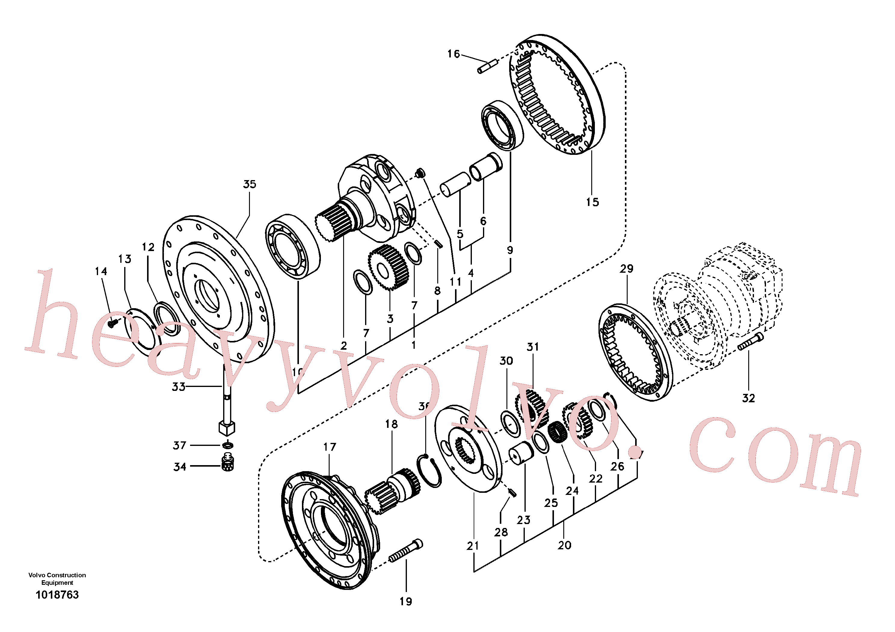 VOE14510986 for Volvo Swing gearbox(1018763 assembly)