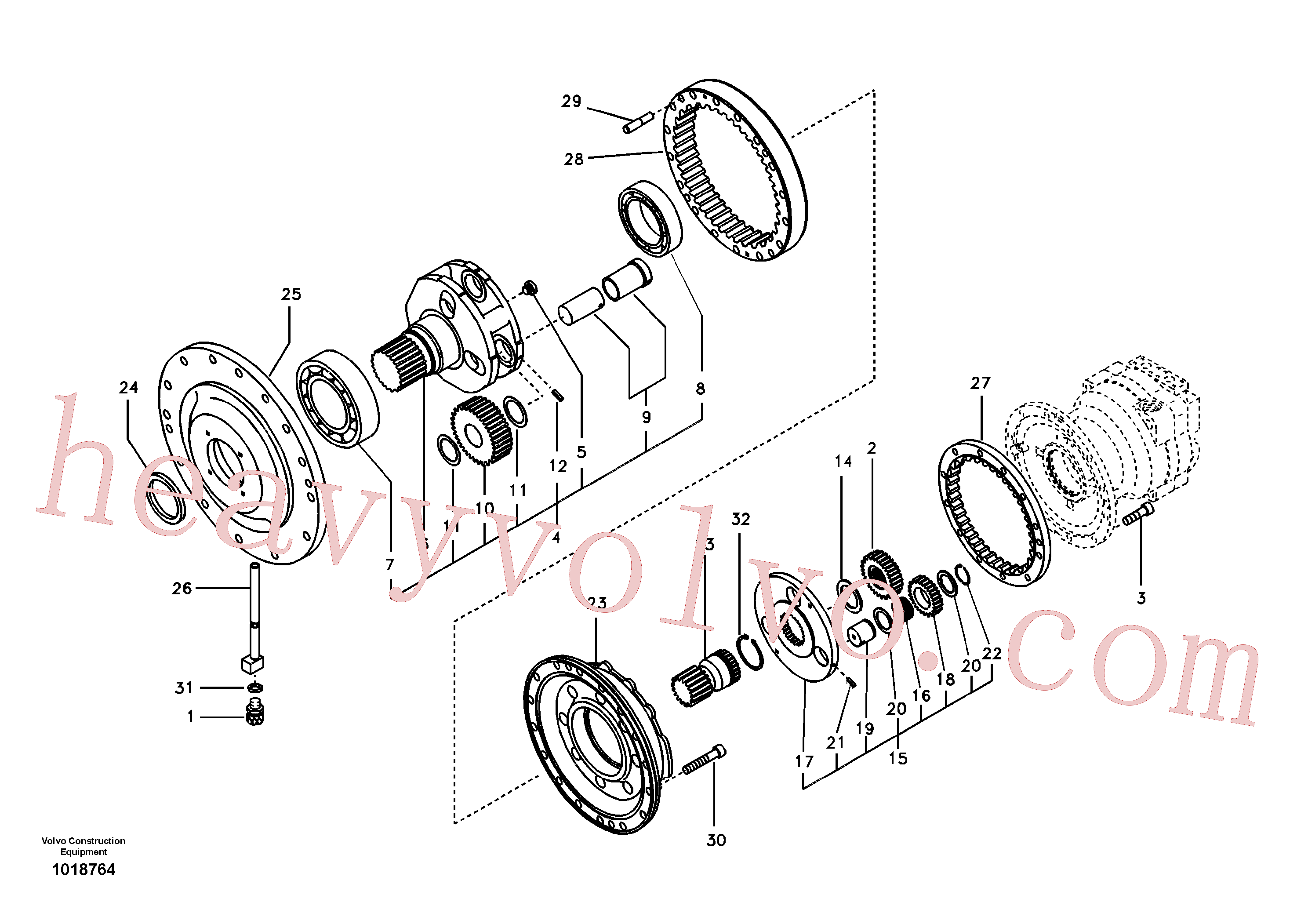 SA7118-34480 for Volvo Swing gearbox(1018764 assembly)