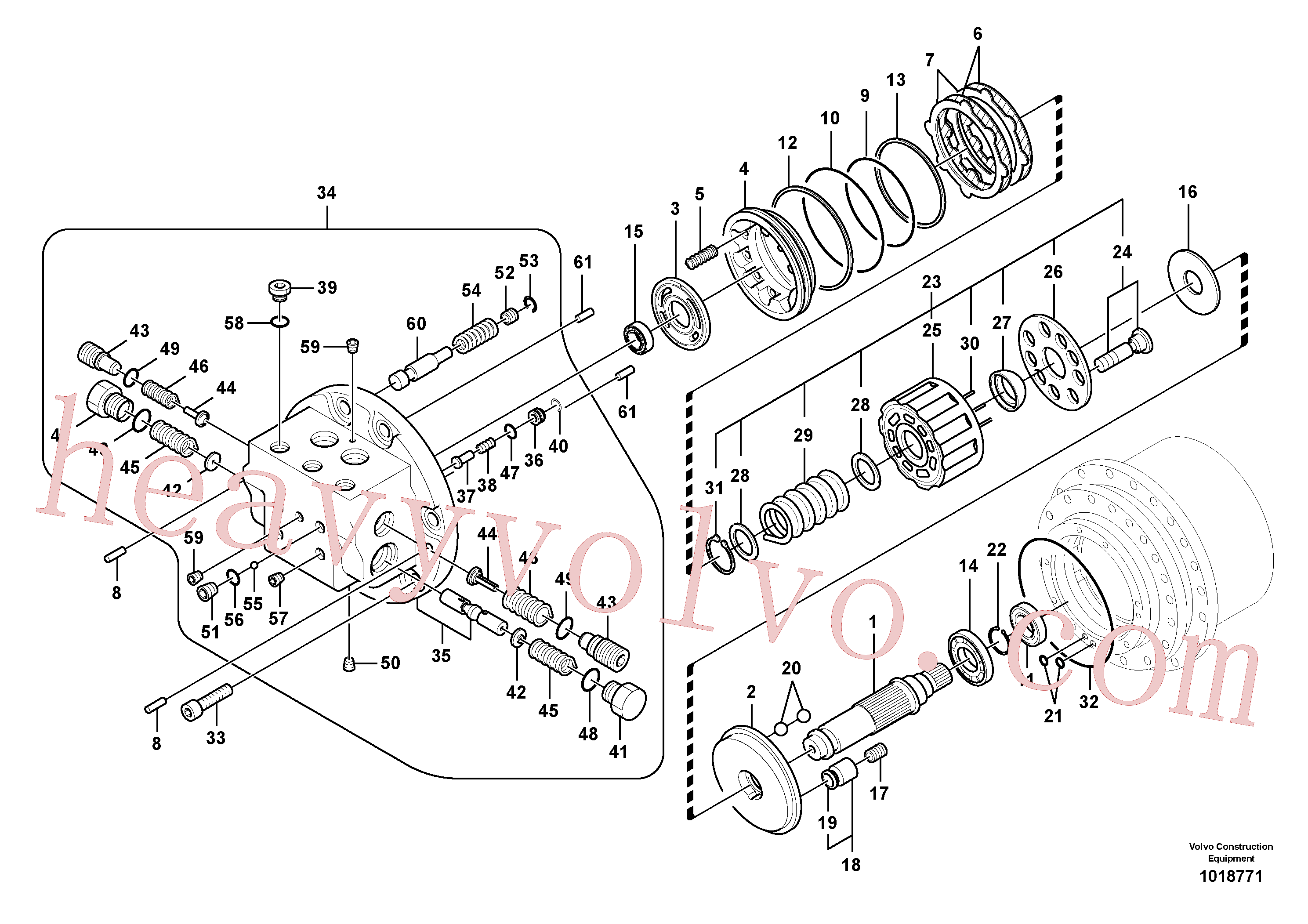 SA8230-23470 for Volvo Travel motor(1018771 assembly)