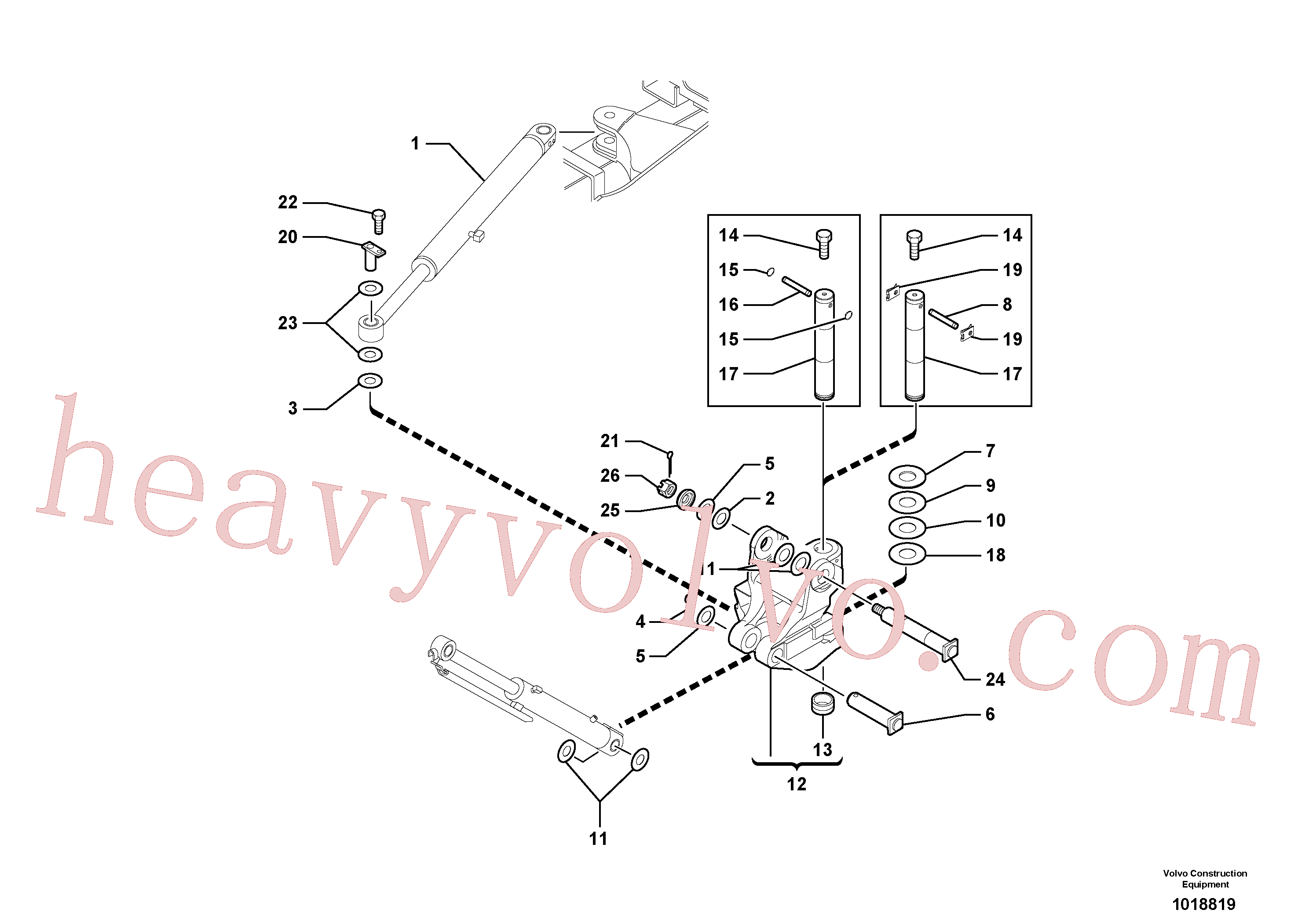 PJ3730069 for Volvo Pivot pin(1018819 assembly)