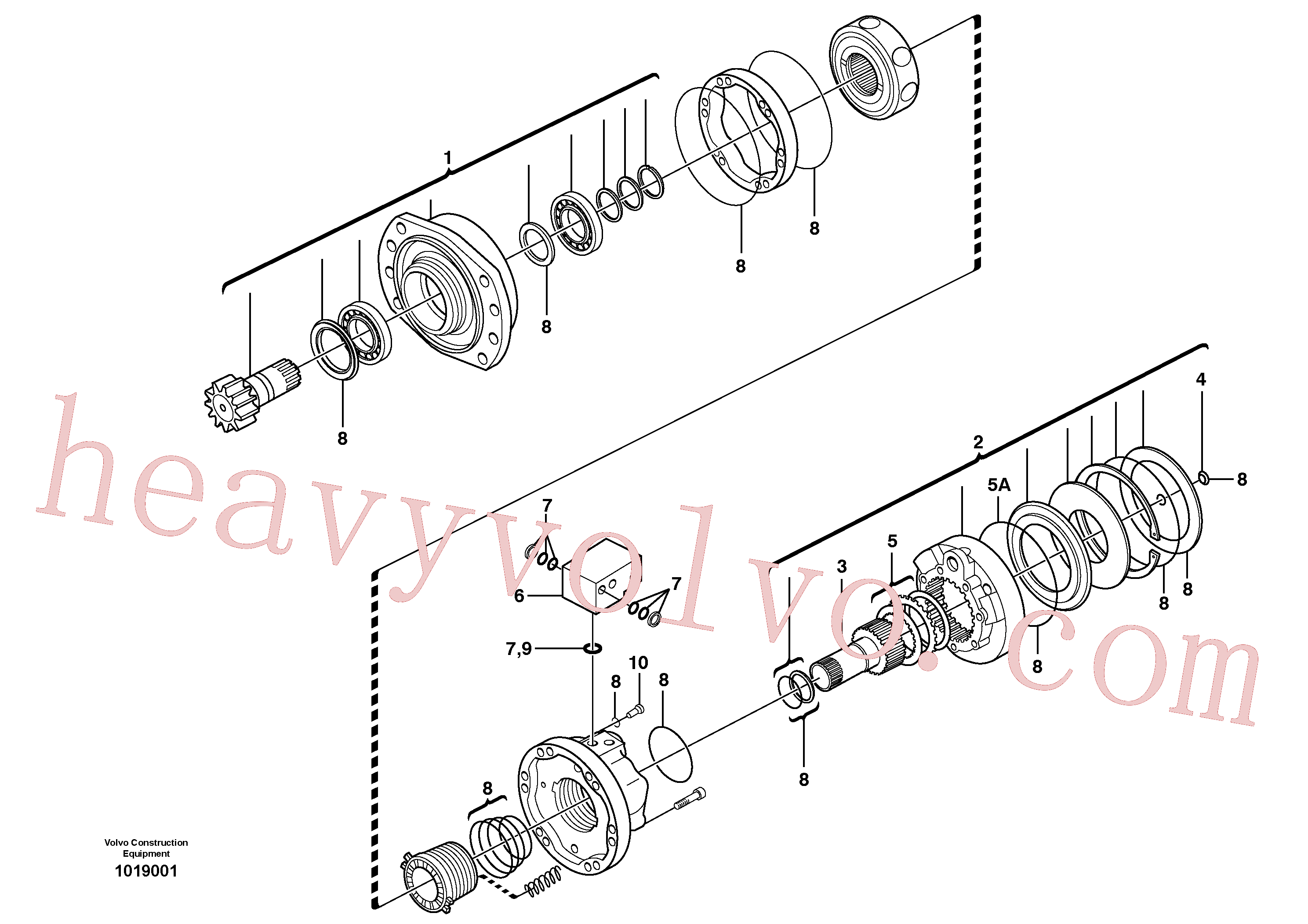 VOE11707833 for Volvo Swing motor(1019001 assembly)