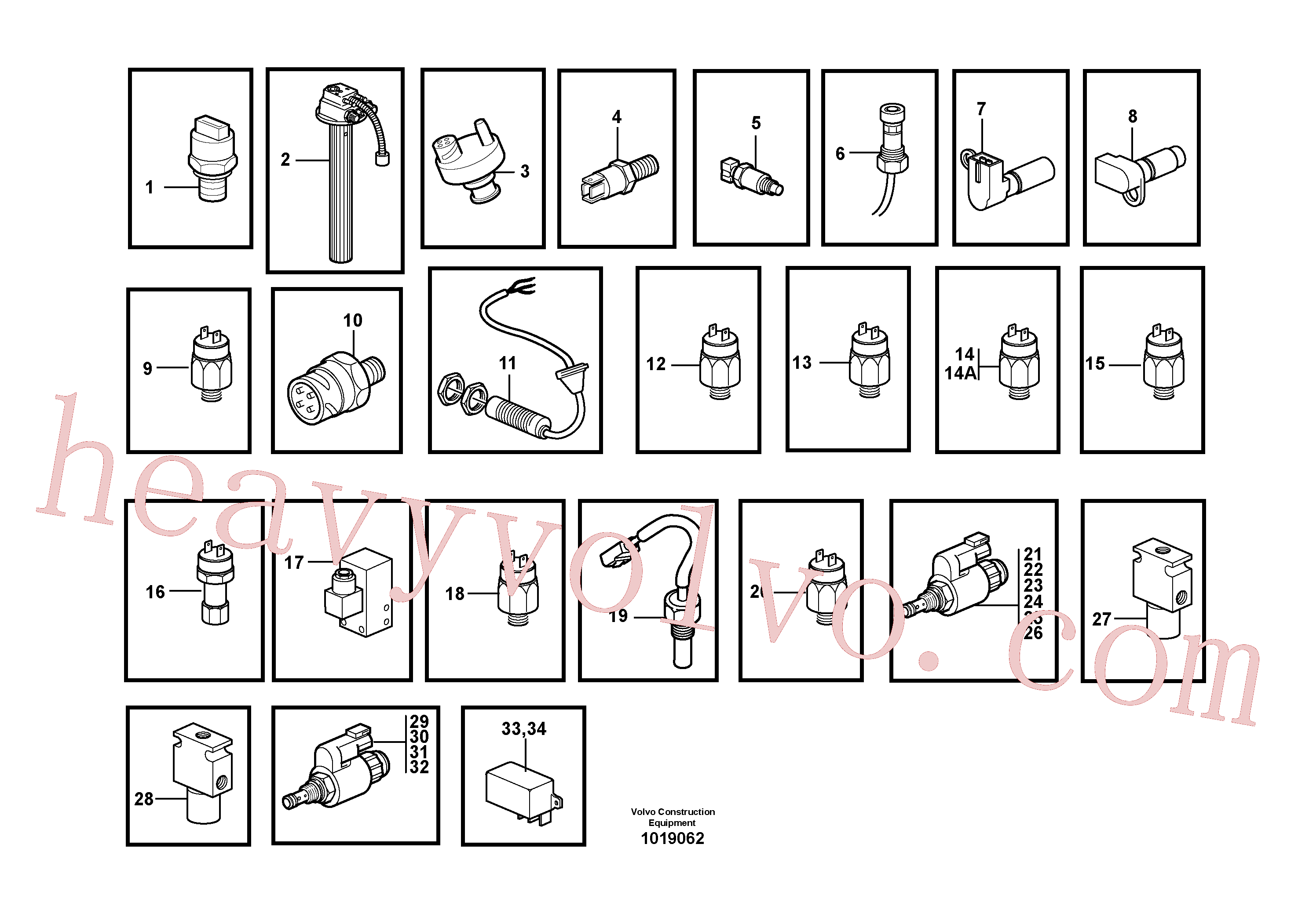 VOE11988448 for Volvo Sensors, reference list(1019062 assembly)