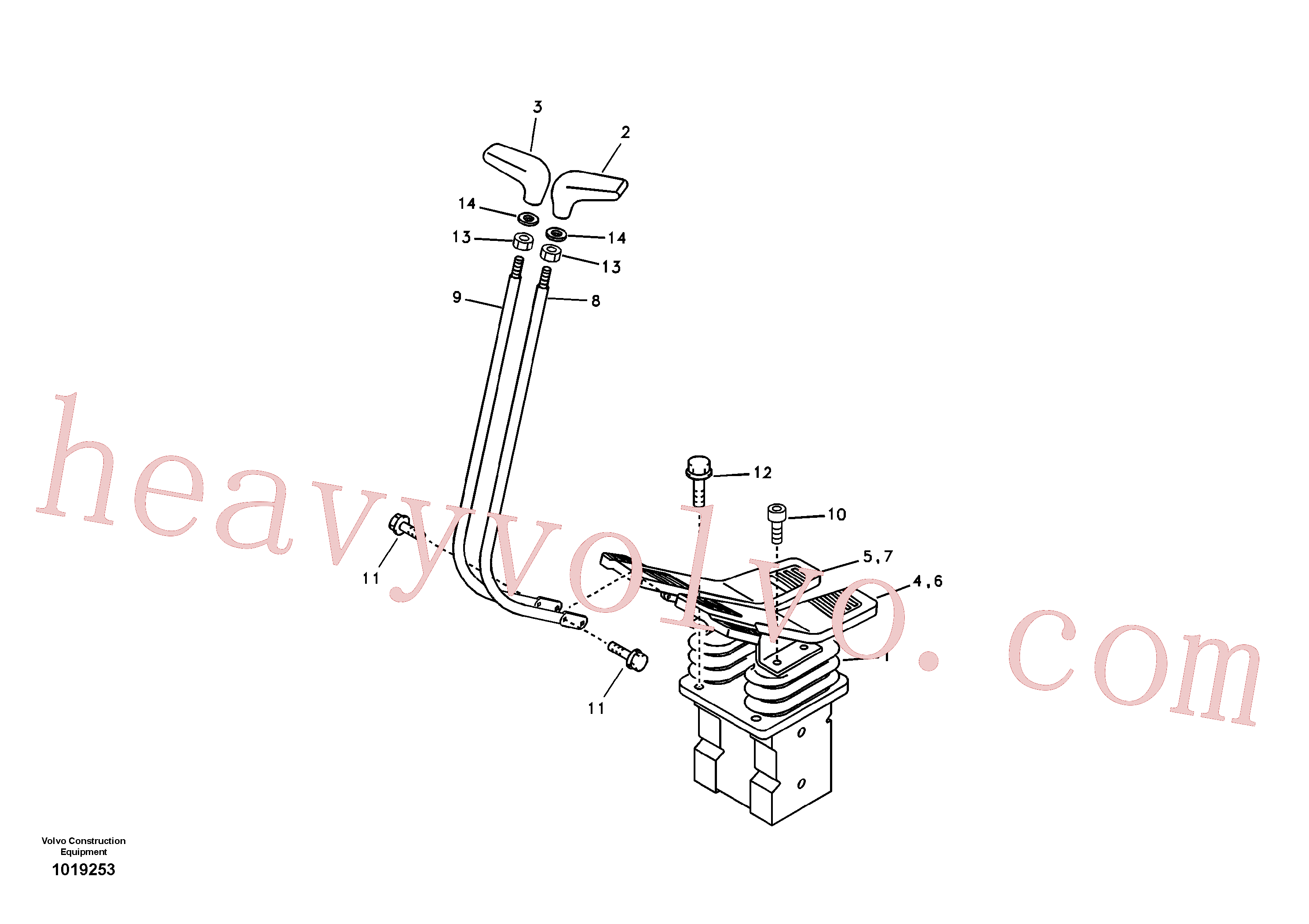 VOE14627768 for Volvo Remote control valve pedal with fitting parts(1019253 assembly)