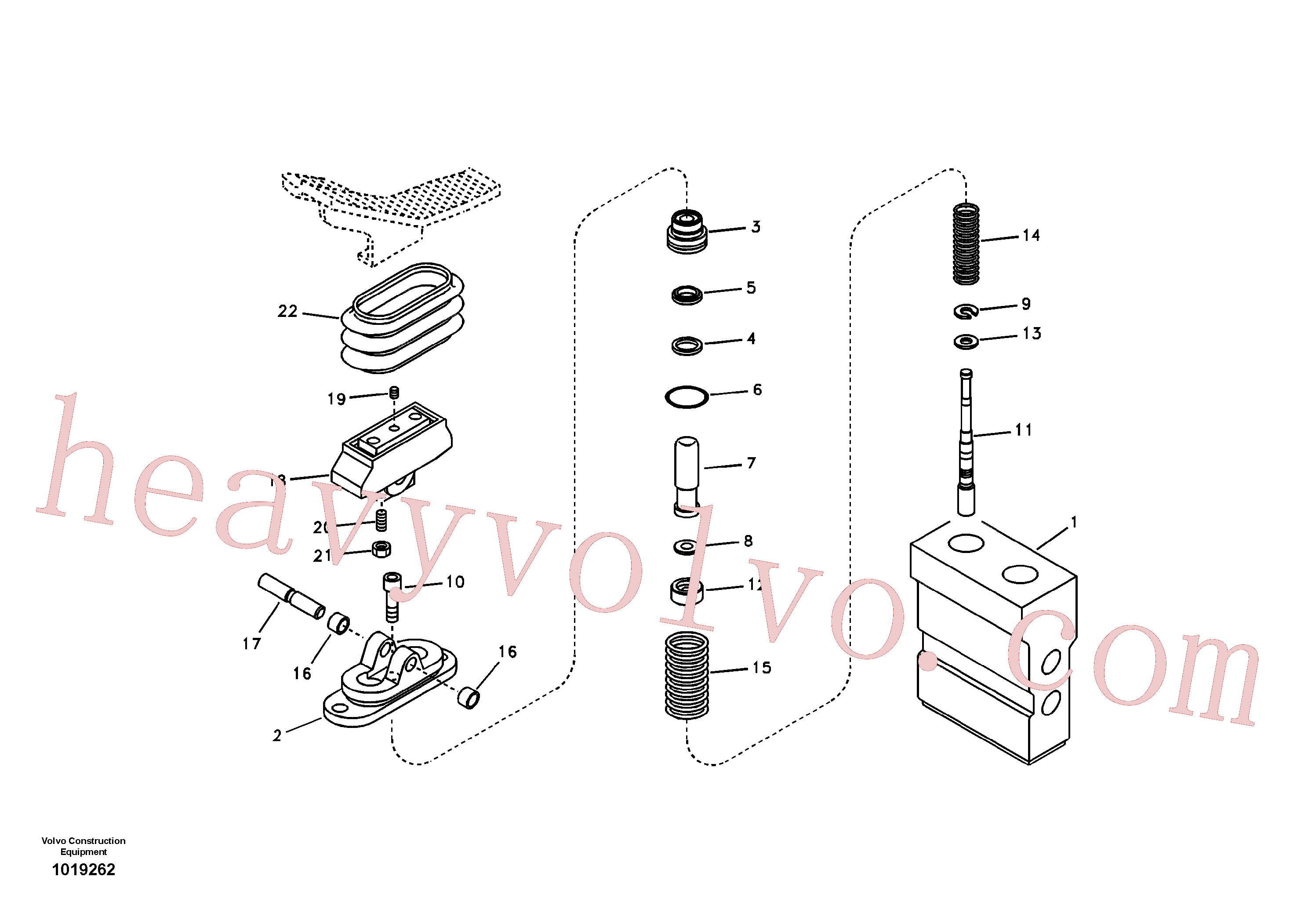 VOE14514215 for Volvo Working hydraulic, remote control valve pedal for hammer and shear(1019262 assembly)