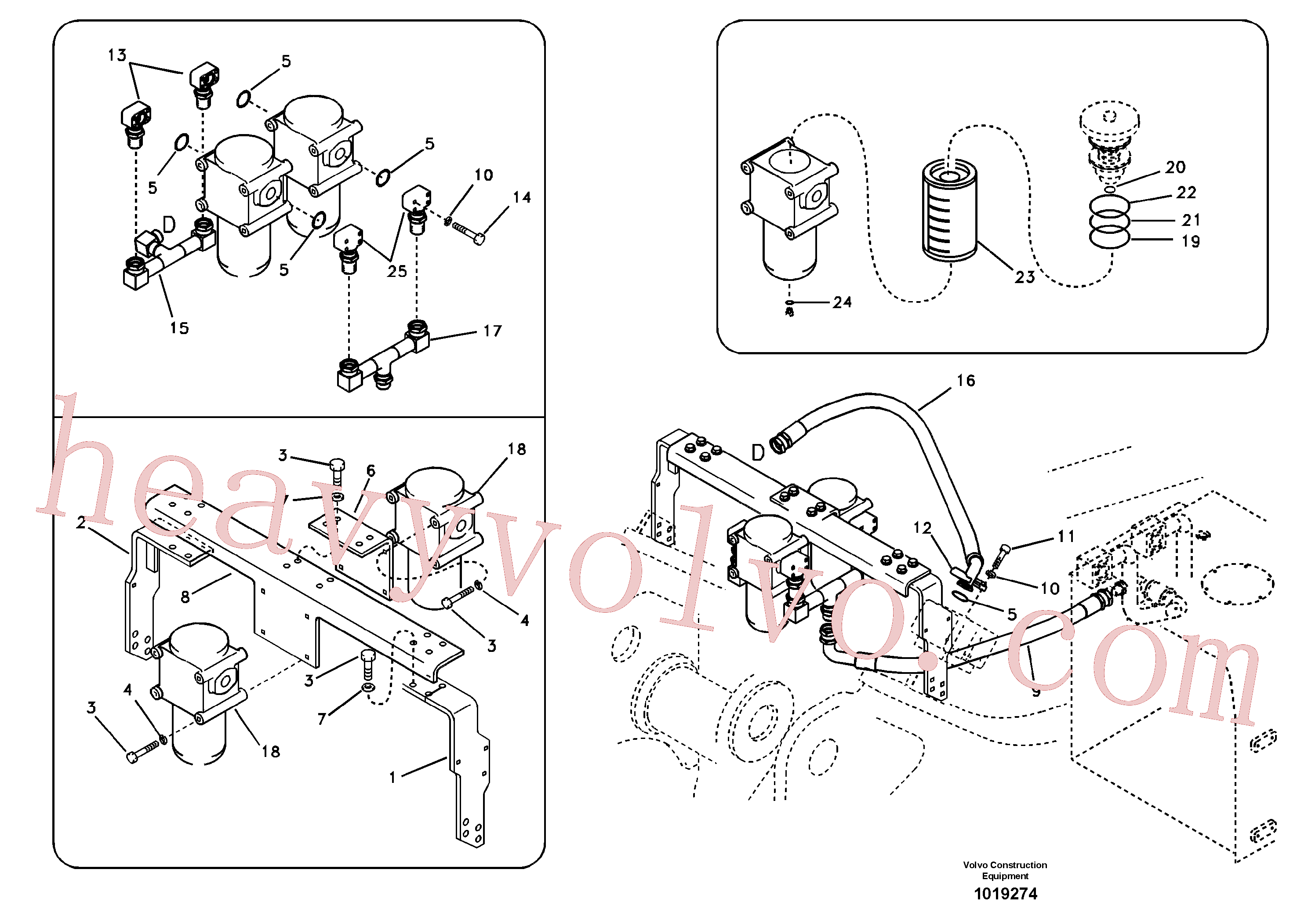 SA9453-07226 for Volvo Working hydraulic, hammer and shear for return filter(1019274 assembly)