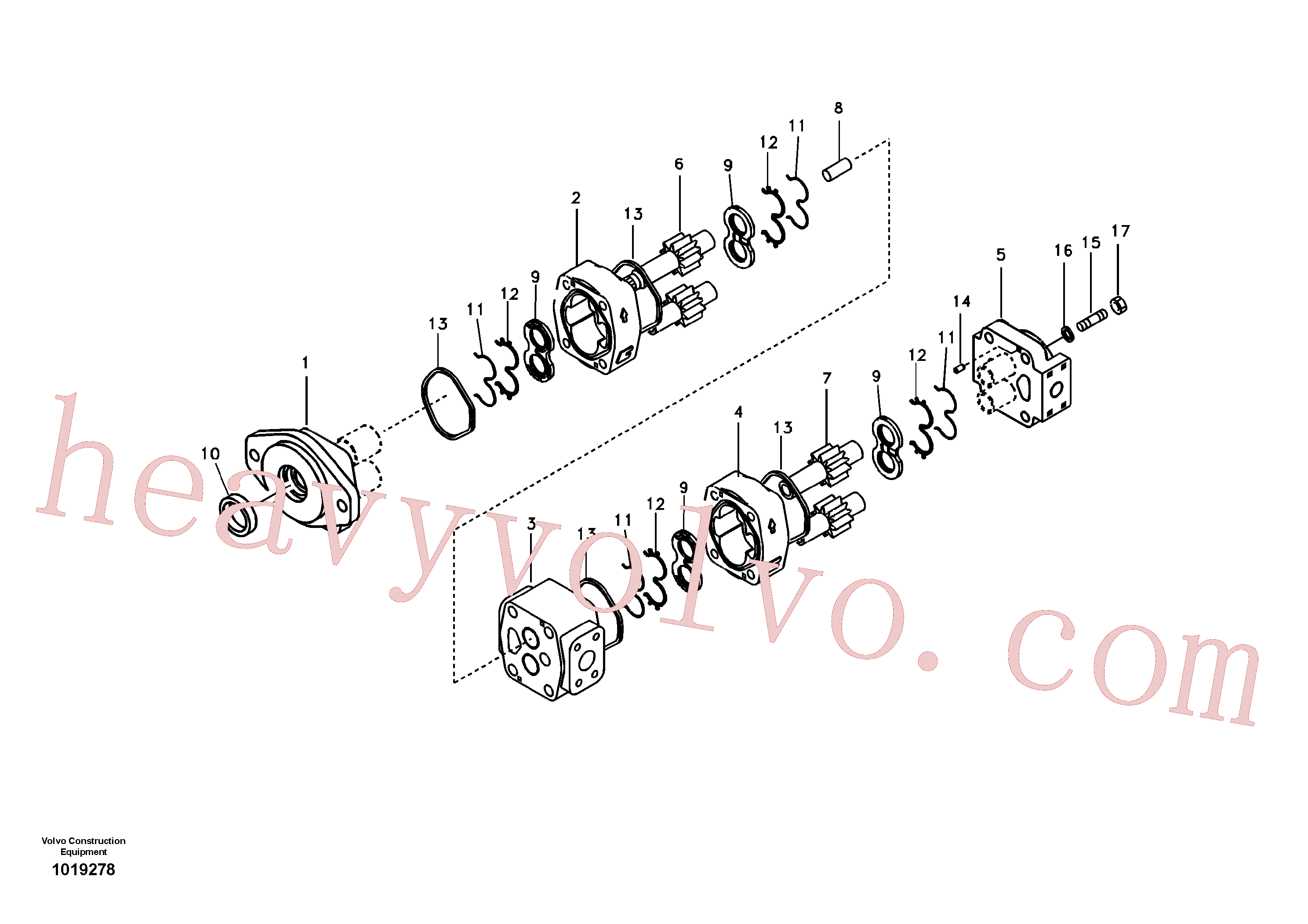 VOE14536197 for Volvo Hydraulic gear pump for quickfit and rotator(1019278 assembly)