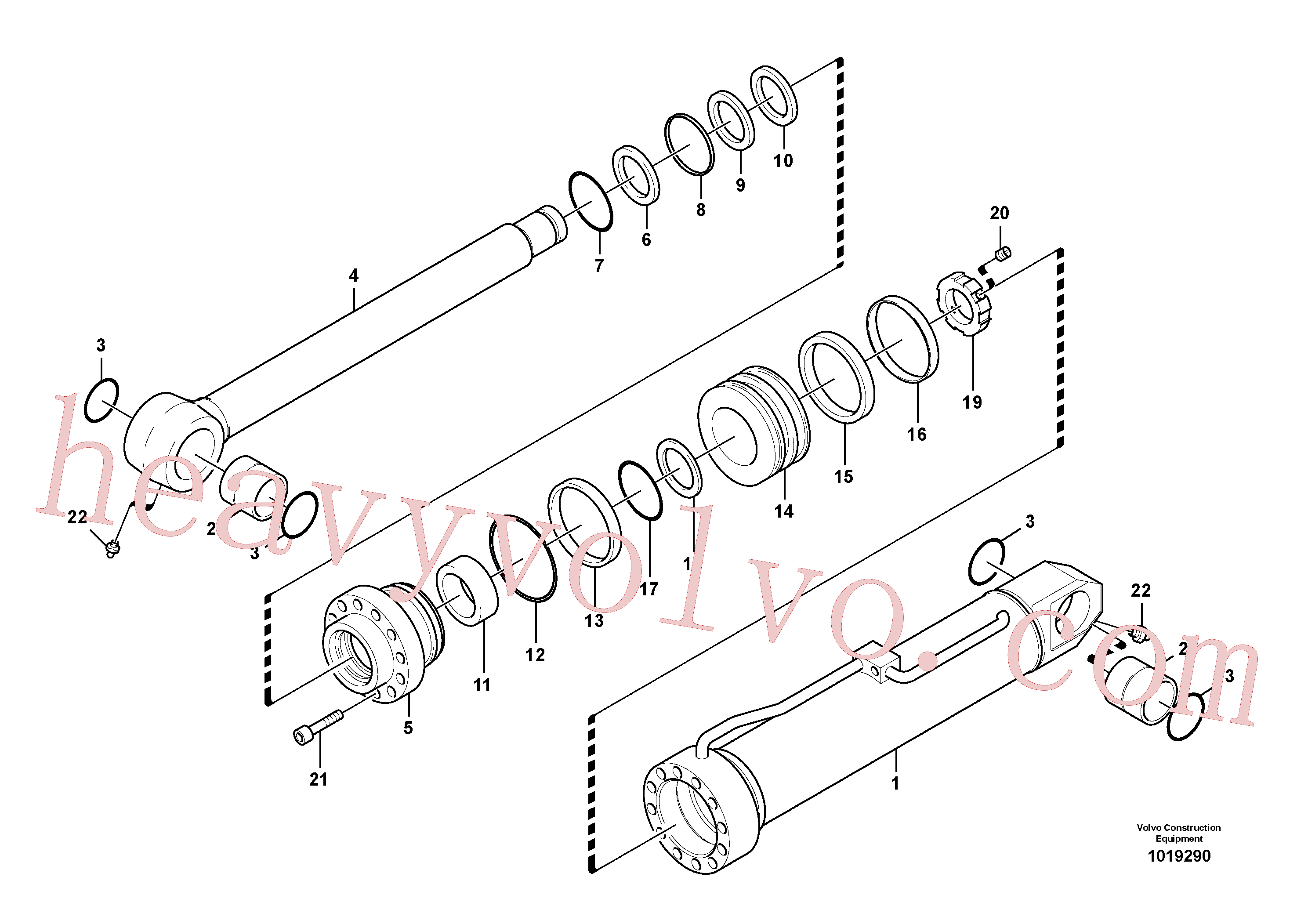 VOE14534271 for Volvo Hydraulic cylinder, Removal Counterweight., Counterweights, Removal(1019290 assembly)