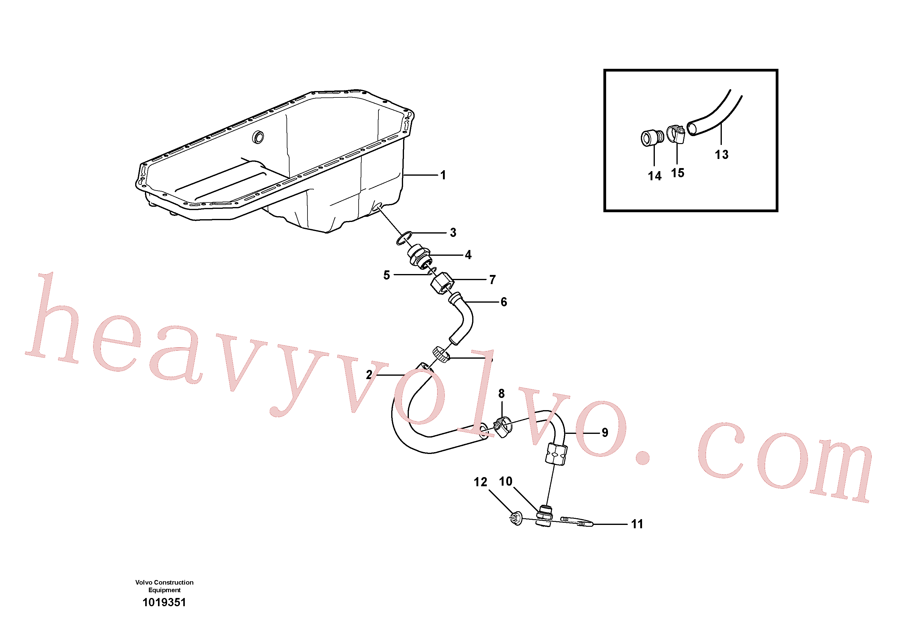 VOE11130269 for Volvo Drain line, oil sump, Draining of oil sump(1019351 assembly)