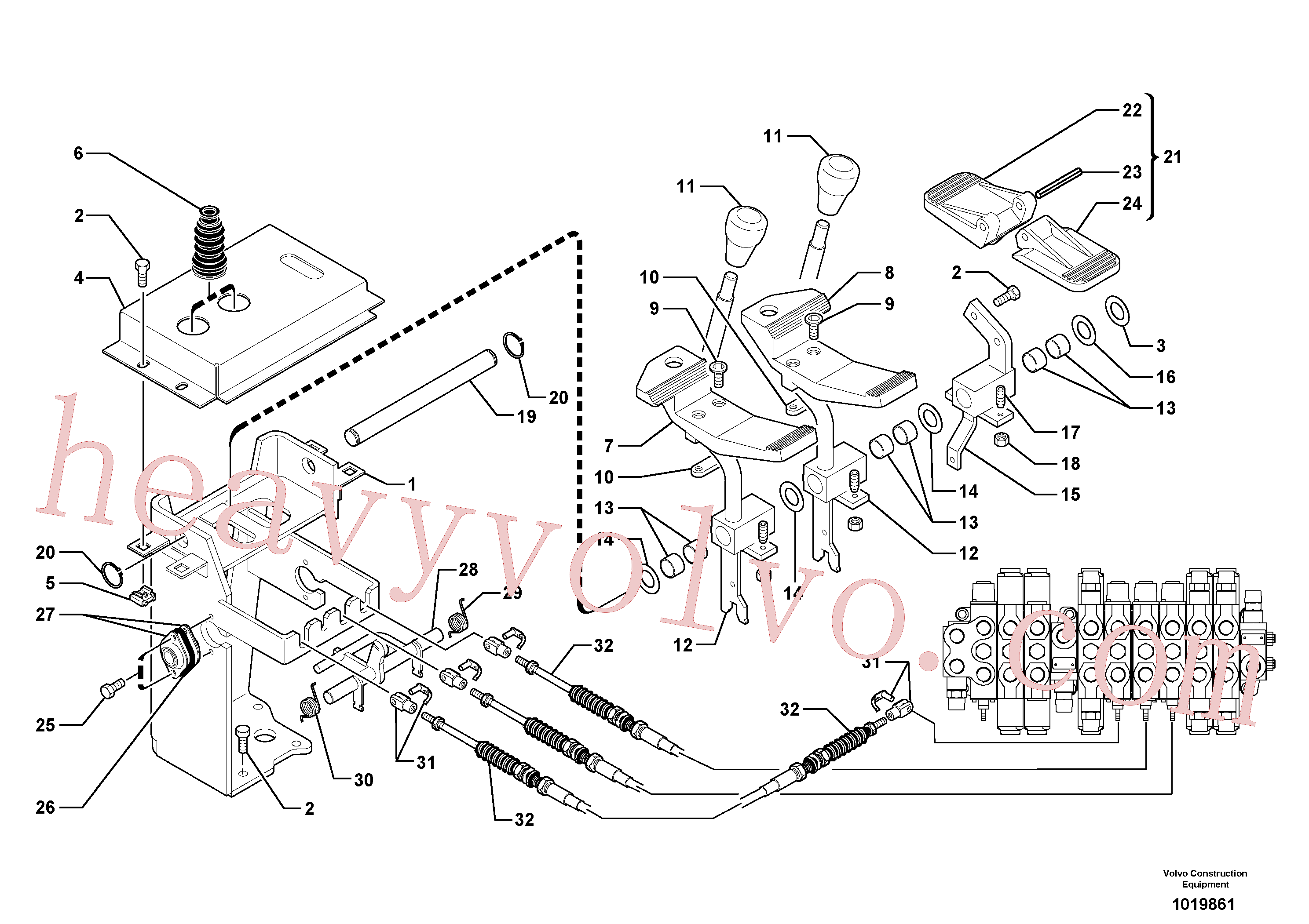 VOE11805377 for Volvo Control levers : plastic pedal(1019861 assembly)