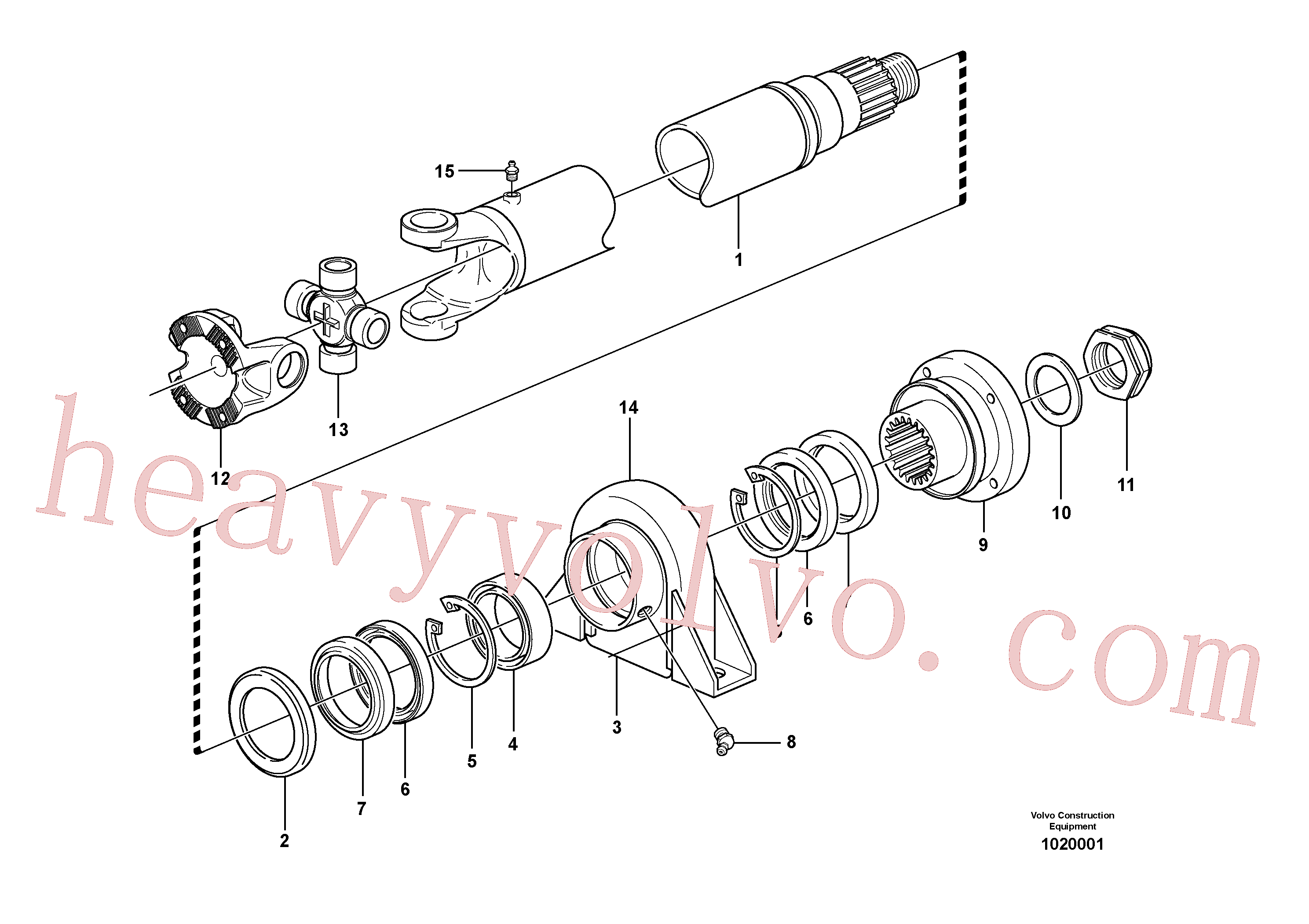 VOE11712222 for Volvo Power shaft front(1020001 assembly)