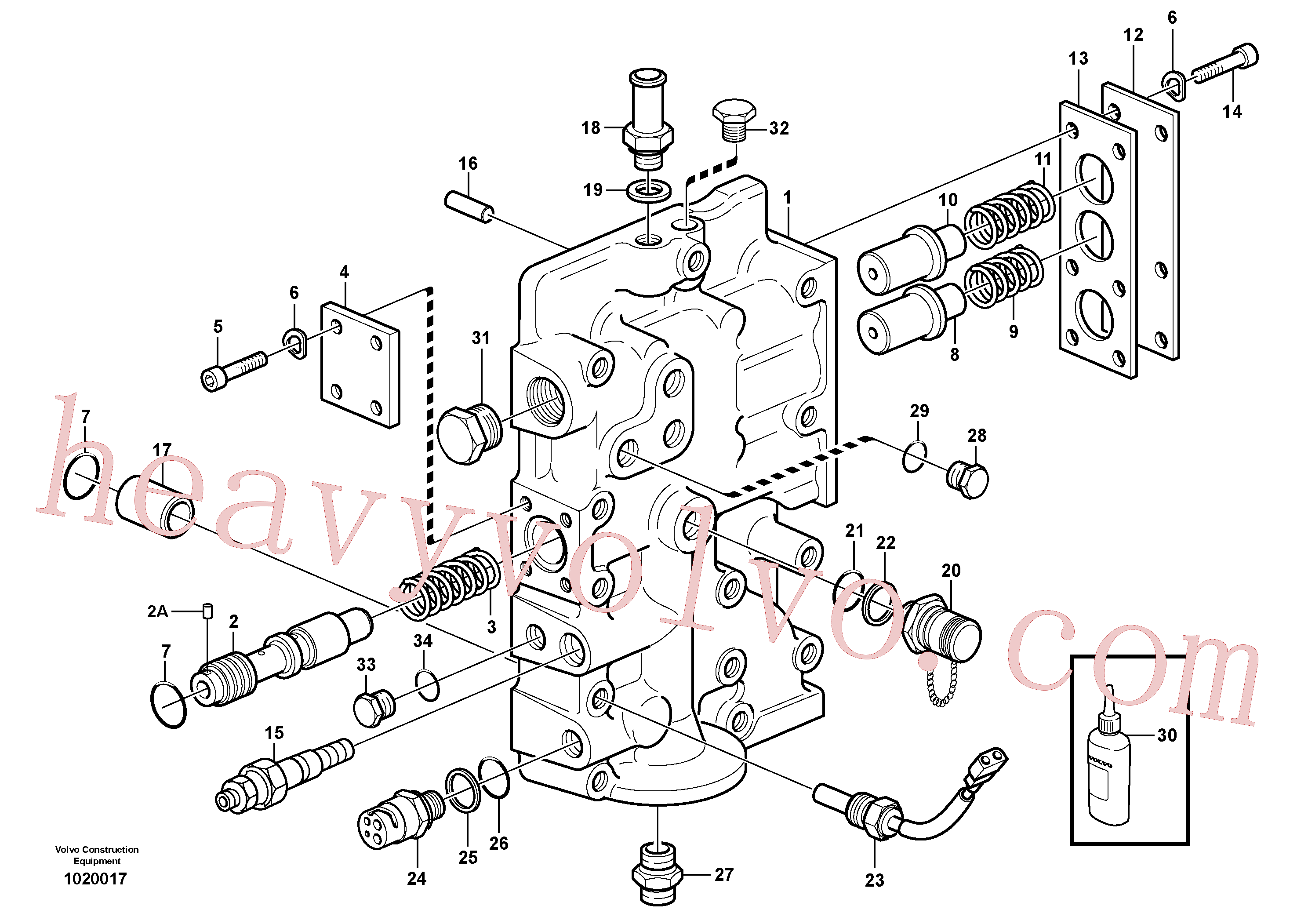 VOE949607 for Volvo Pressure limiting valve(1020017 assembly)