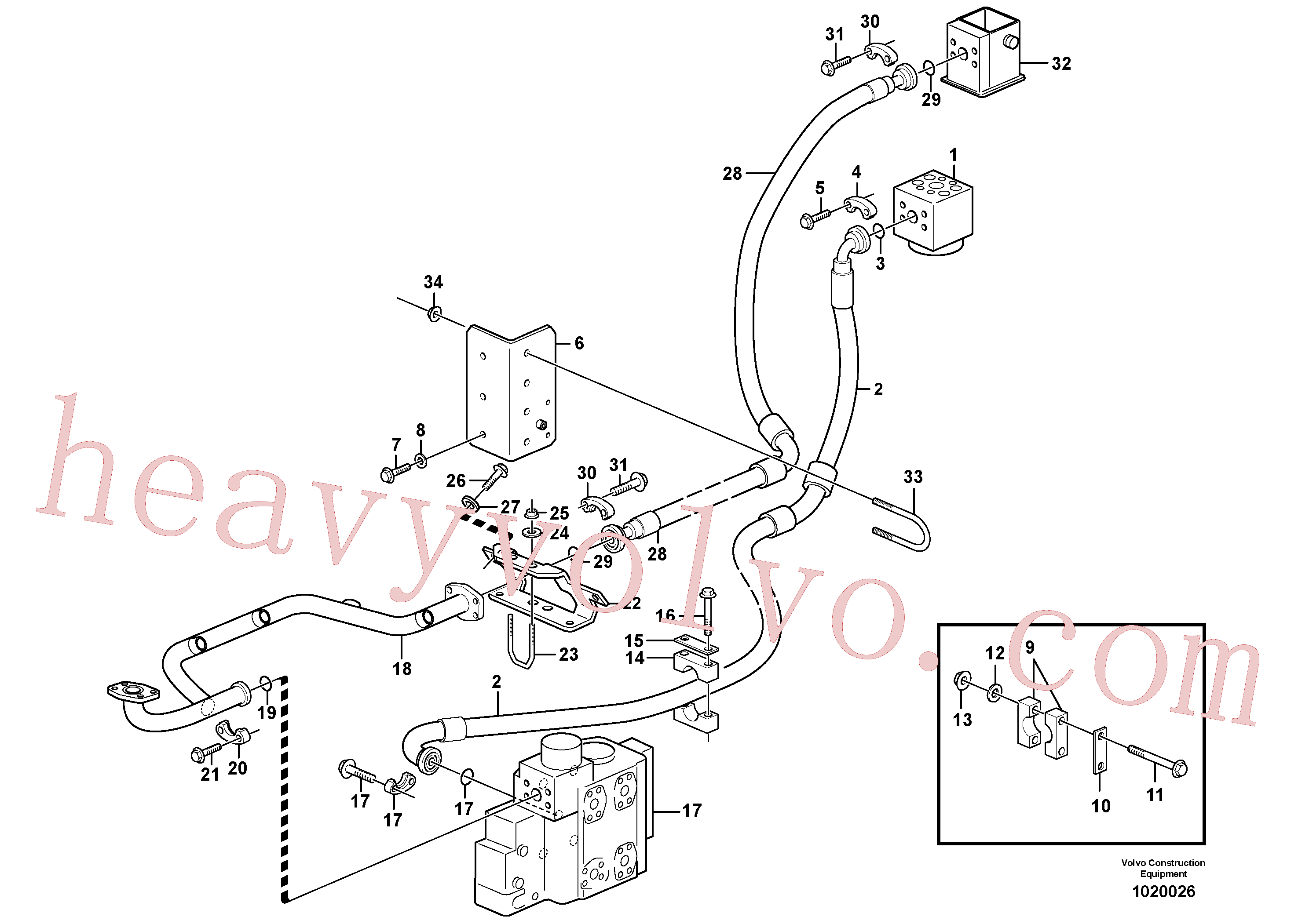 ZM2810962 for Volvo Feed- and return lines - control valve(1020026 assembly)