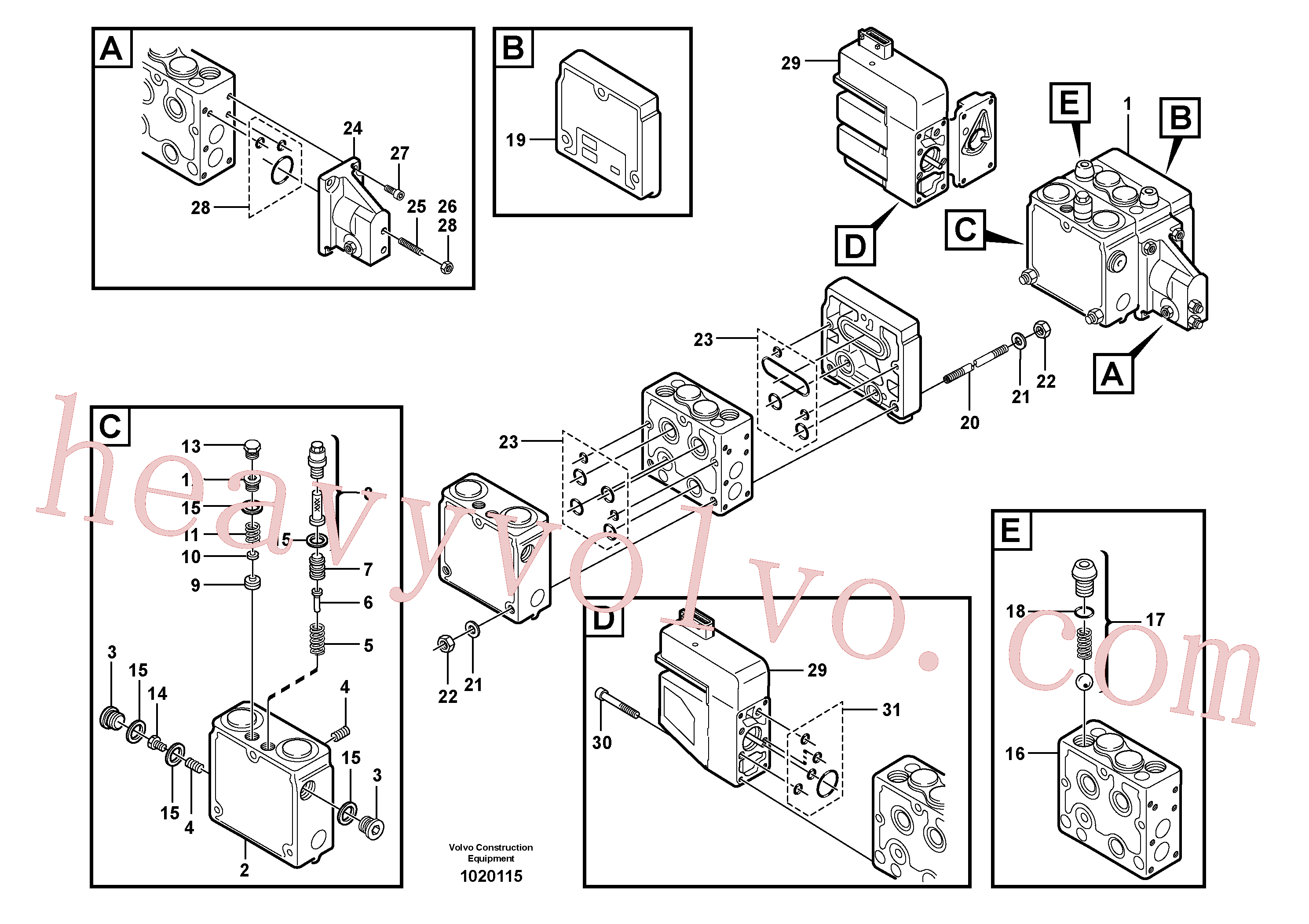 VOE962931 for Volvo Relief valve.(1020115 assembly)