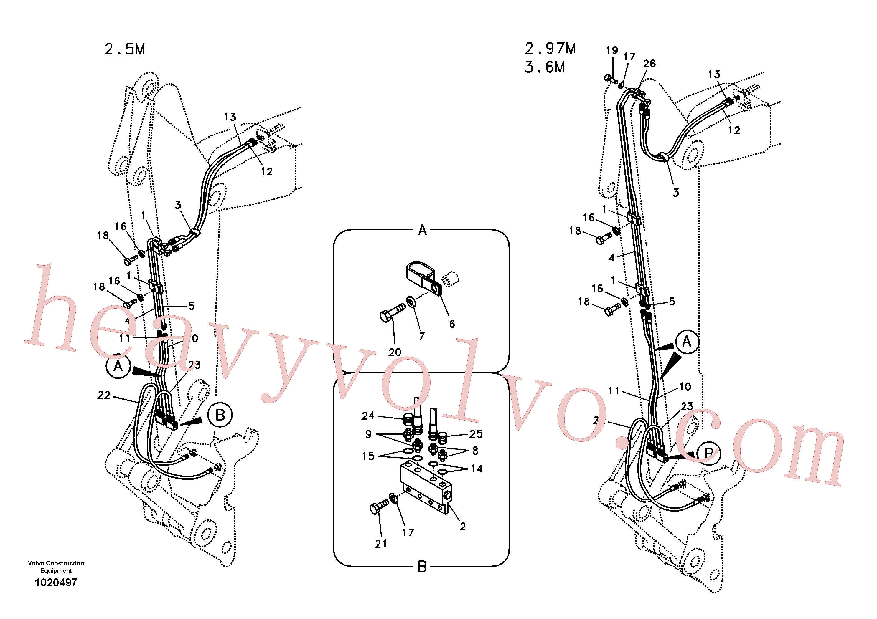 VOE14880154 for Volvo Working hydraulic, quick fit on dipper arm(1020497 assembly)