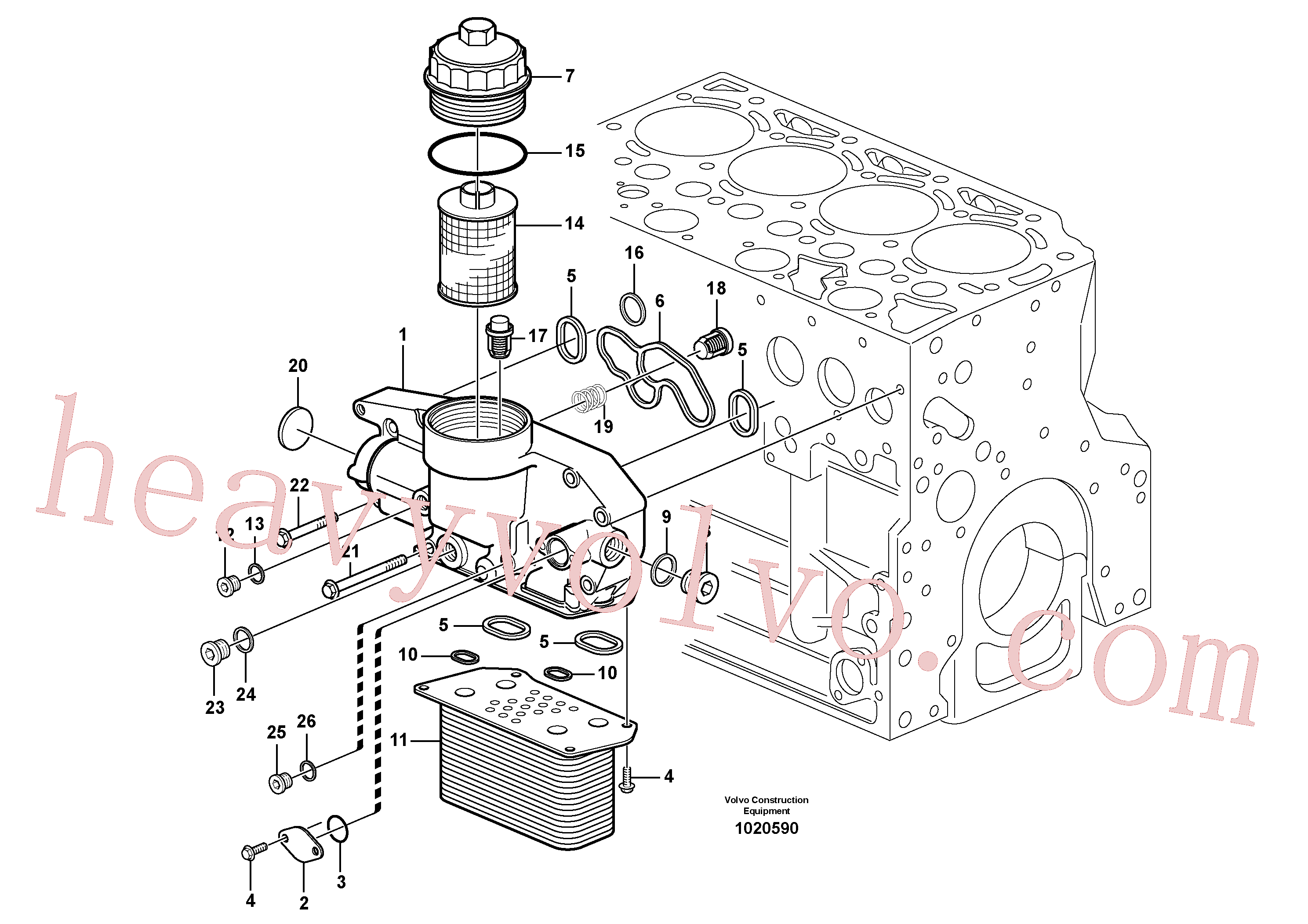 VOE20549894 for Volvo Oil cooler(1020590 assembly)