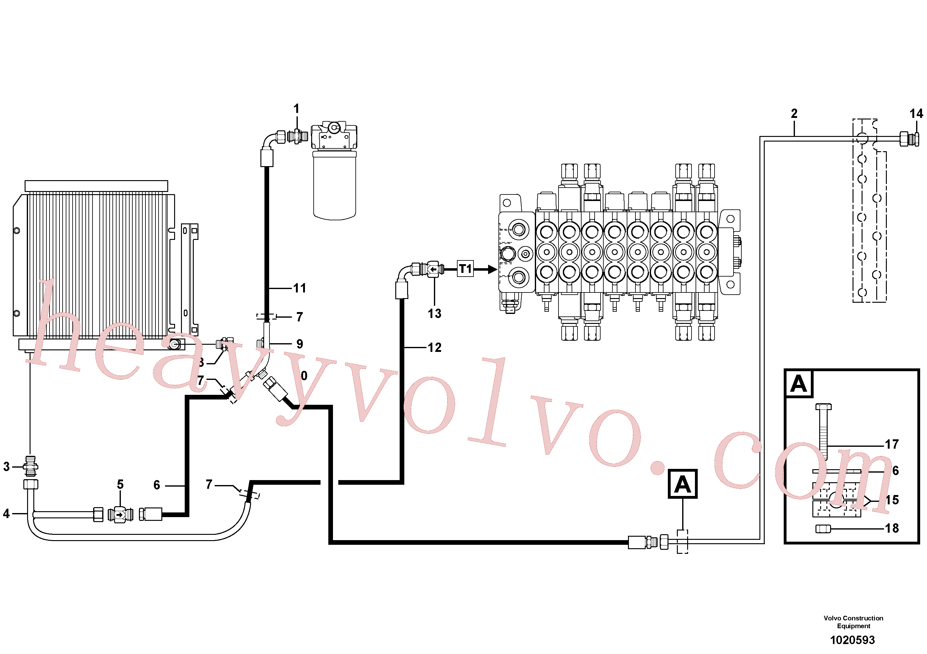 PJ5475010 for Volvo Hydr. circuit. ( Oil cooler )(1020593 assembly)