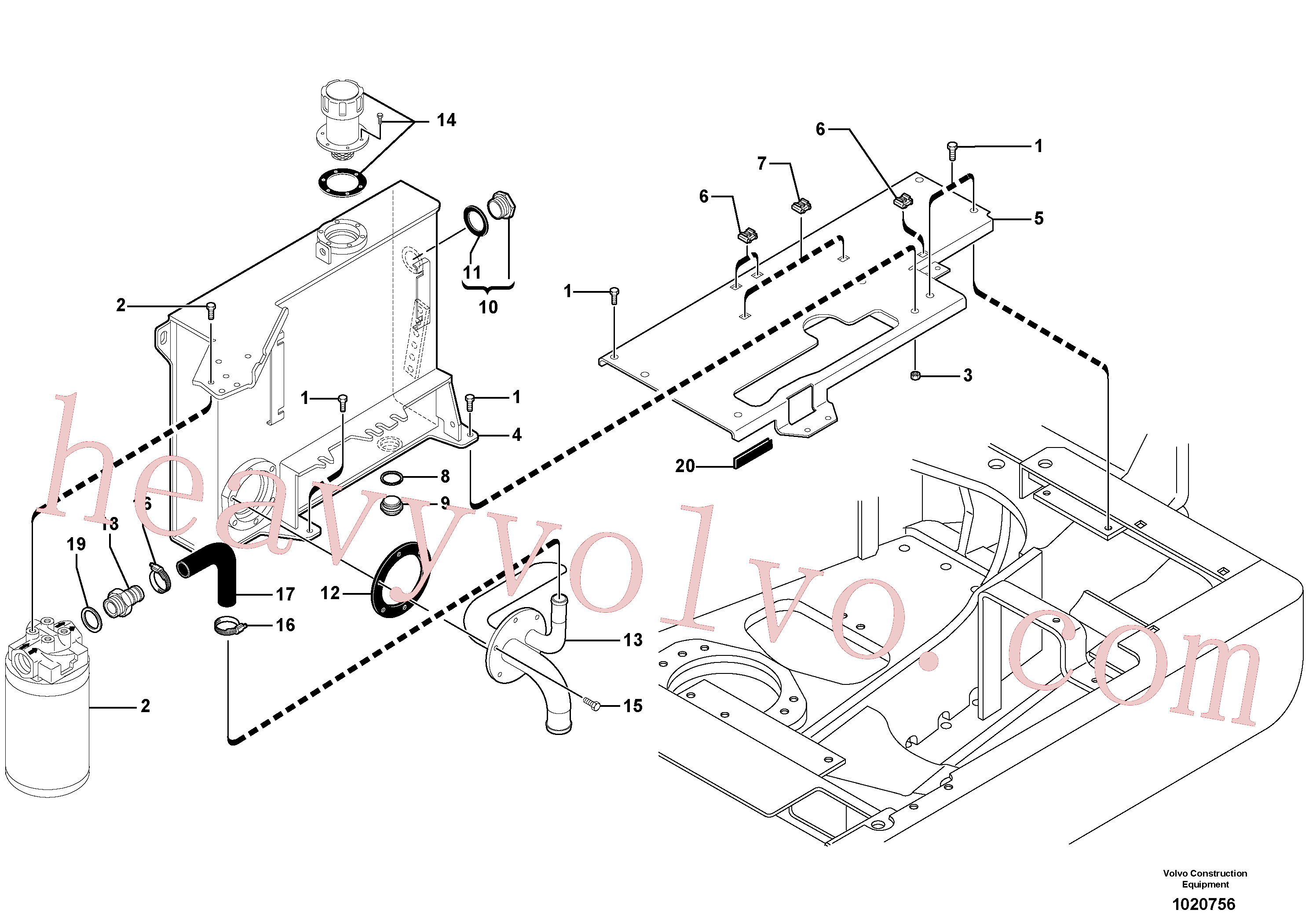 PJ4740019 for Volvo Hydraulic tank(1020756 assembly)