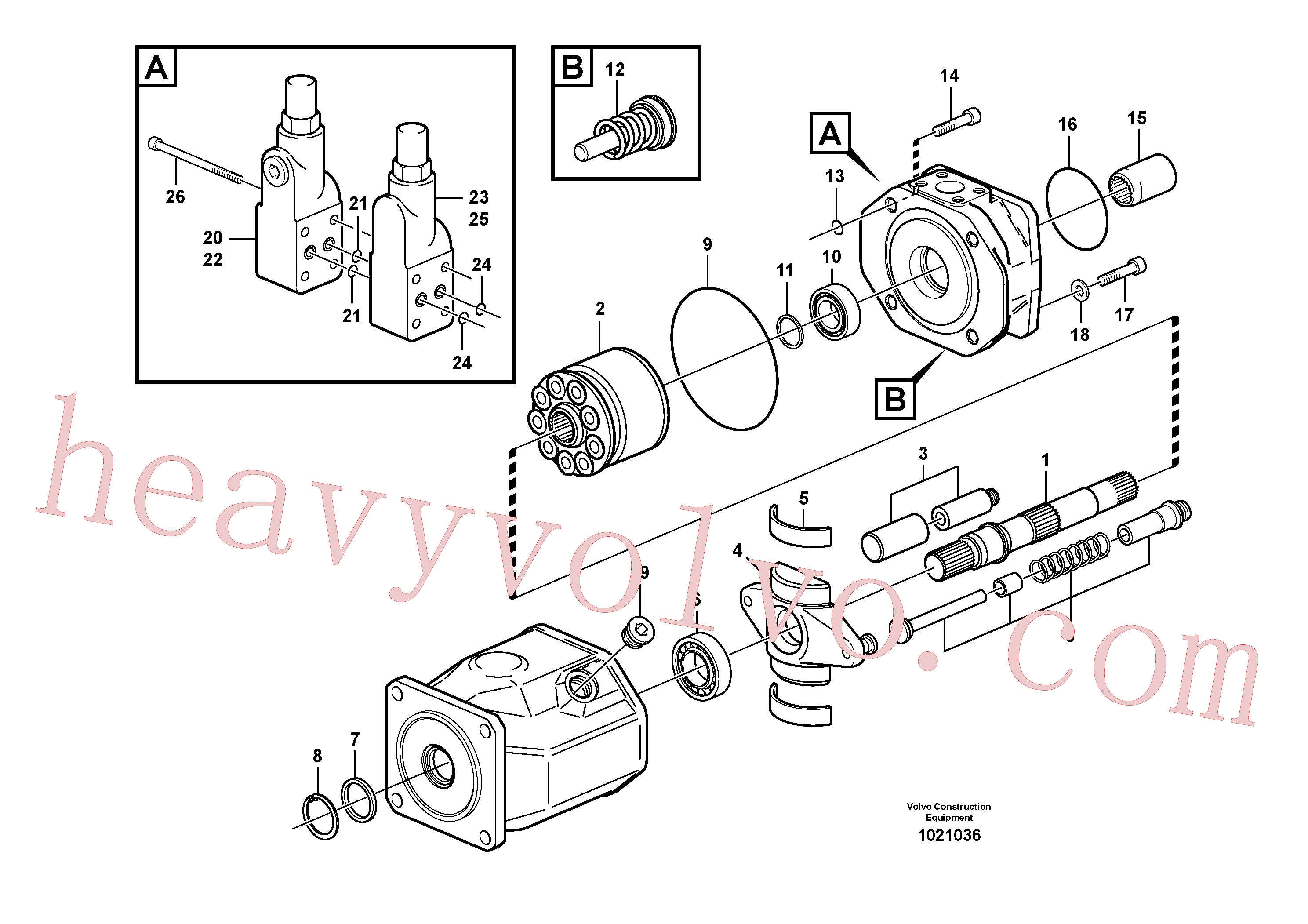 VOE11708115 for Volvo Hydraulic pump(1021036 assembly)