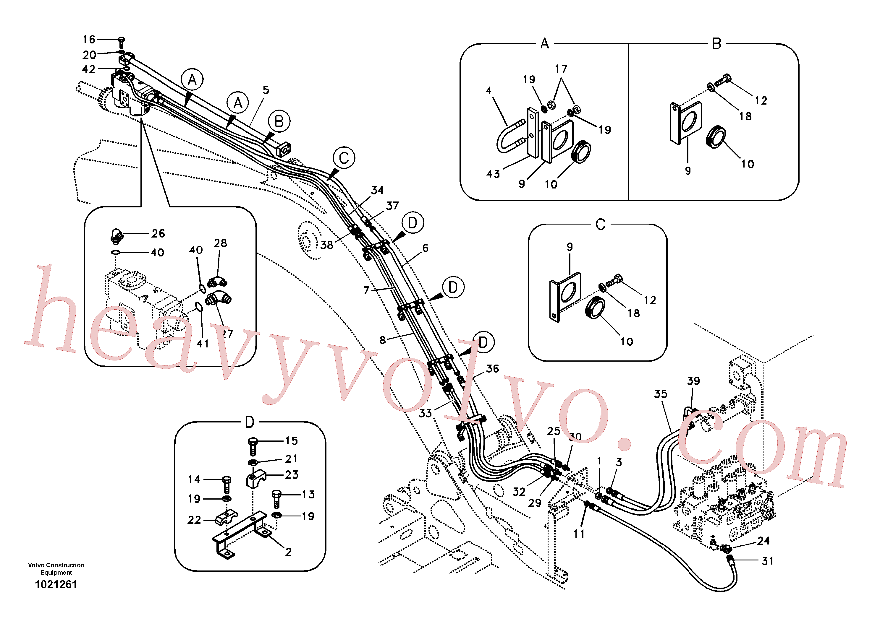 SA9453-03676 for Volvo Working hydraulic, dipper arm rupture(1021261 assembly)