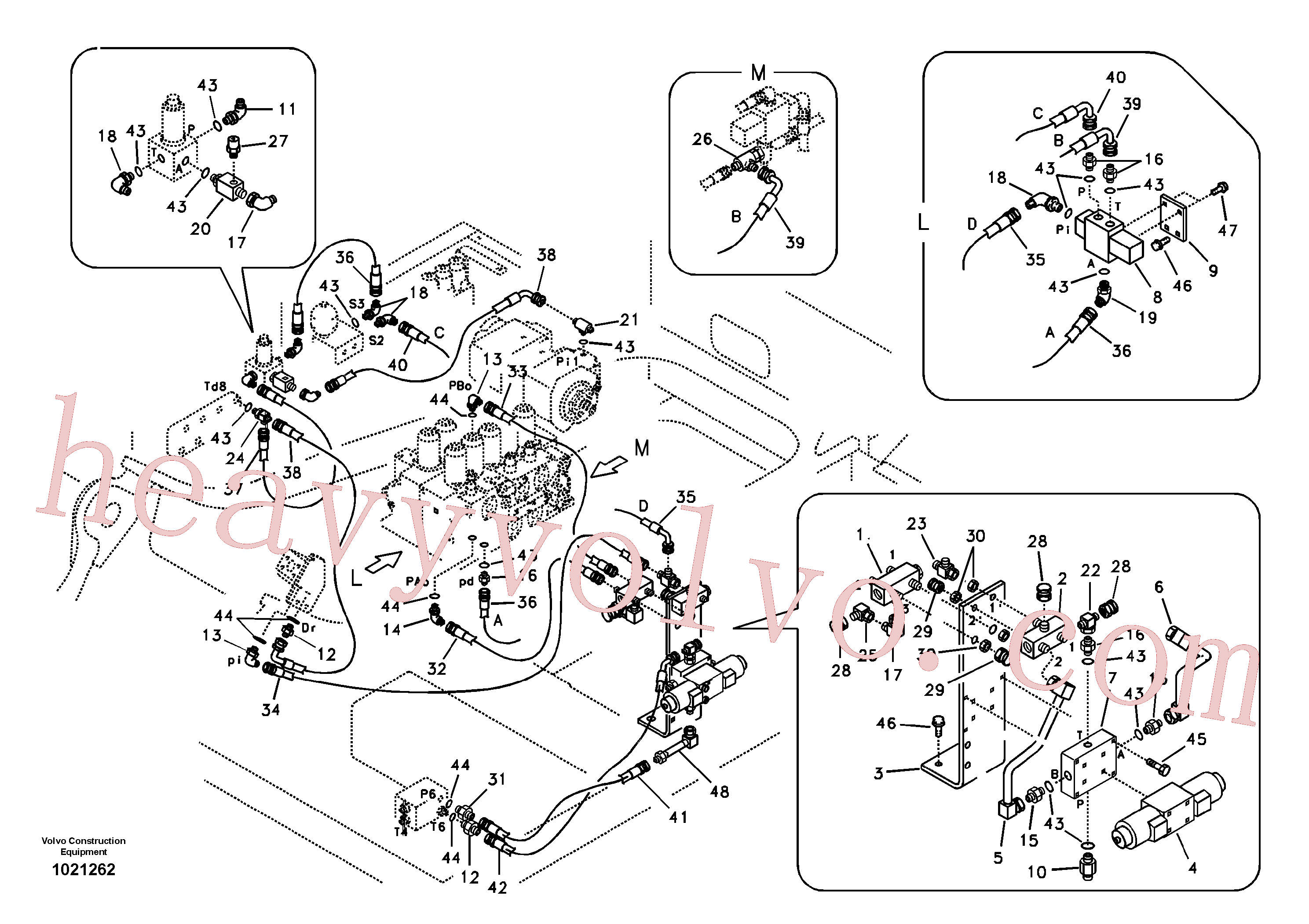 SA9453-02236 for Volvo Working hydraulic, hammer and shear for 1st pump flow(1021262 assembly)