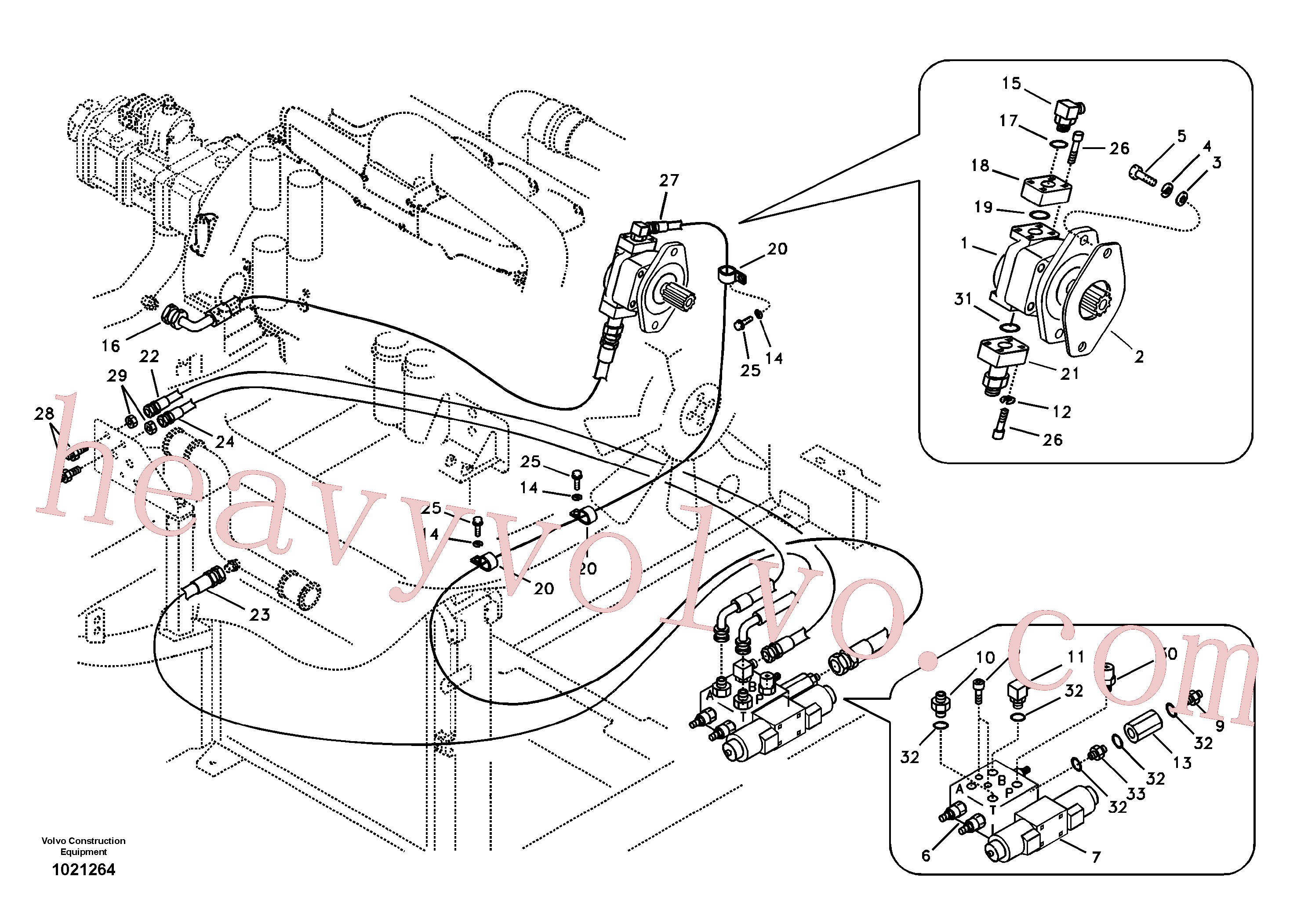 VOE14543540 for Volvo Working hydraulic, slope and rotator on upper frame(1021264 assembly)