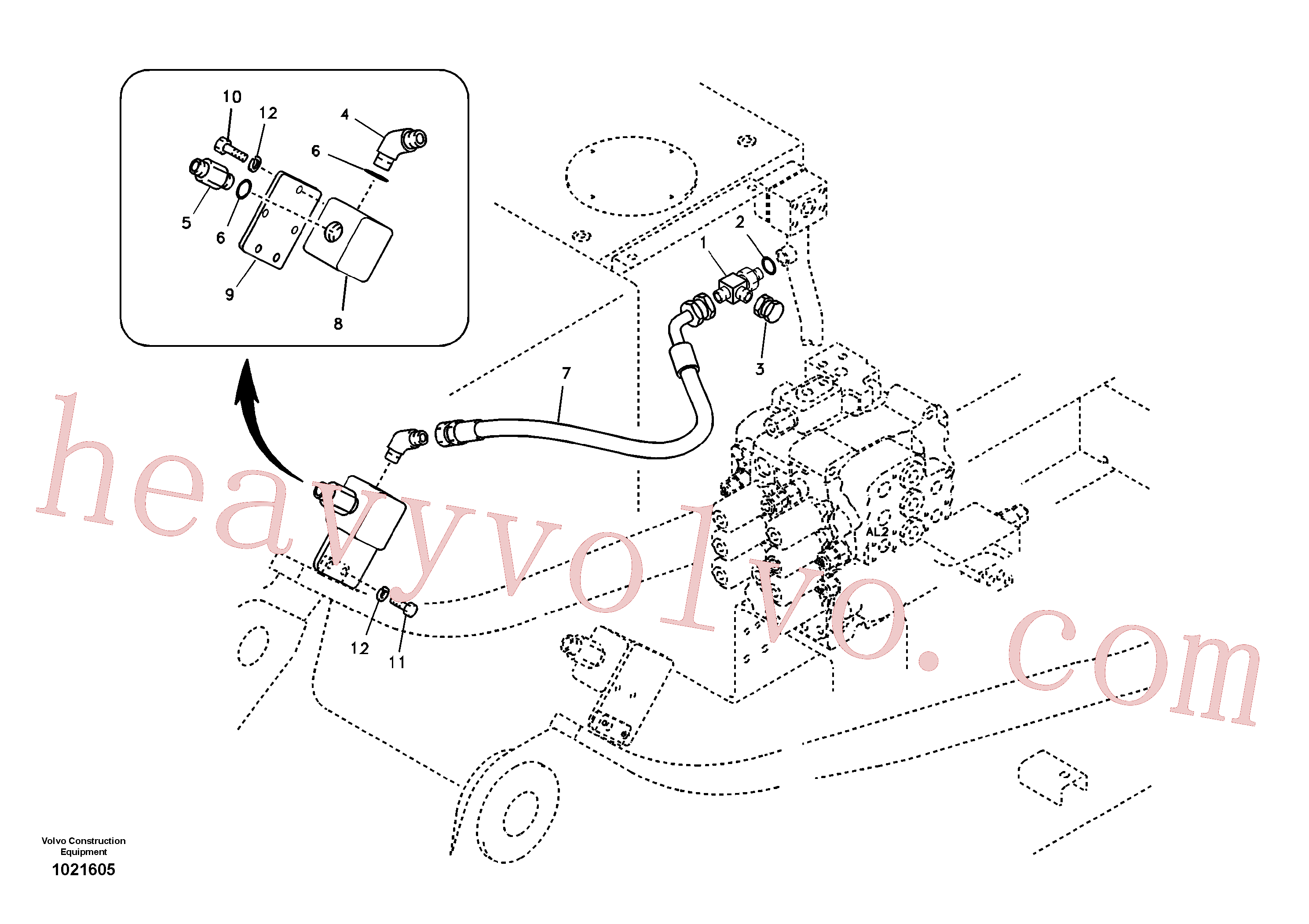 SA9412-11200 for Volvo Working hydraulics, 1st pump flow on upper frame(1021605 assembly)